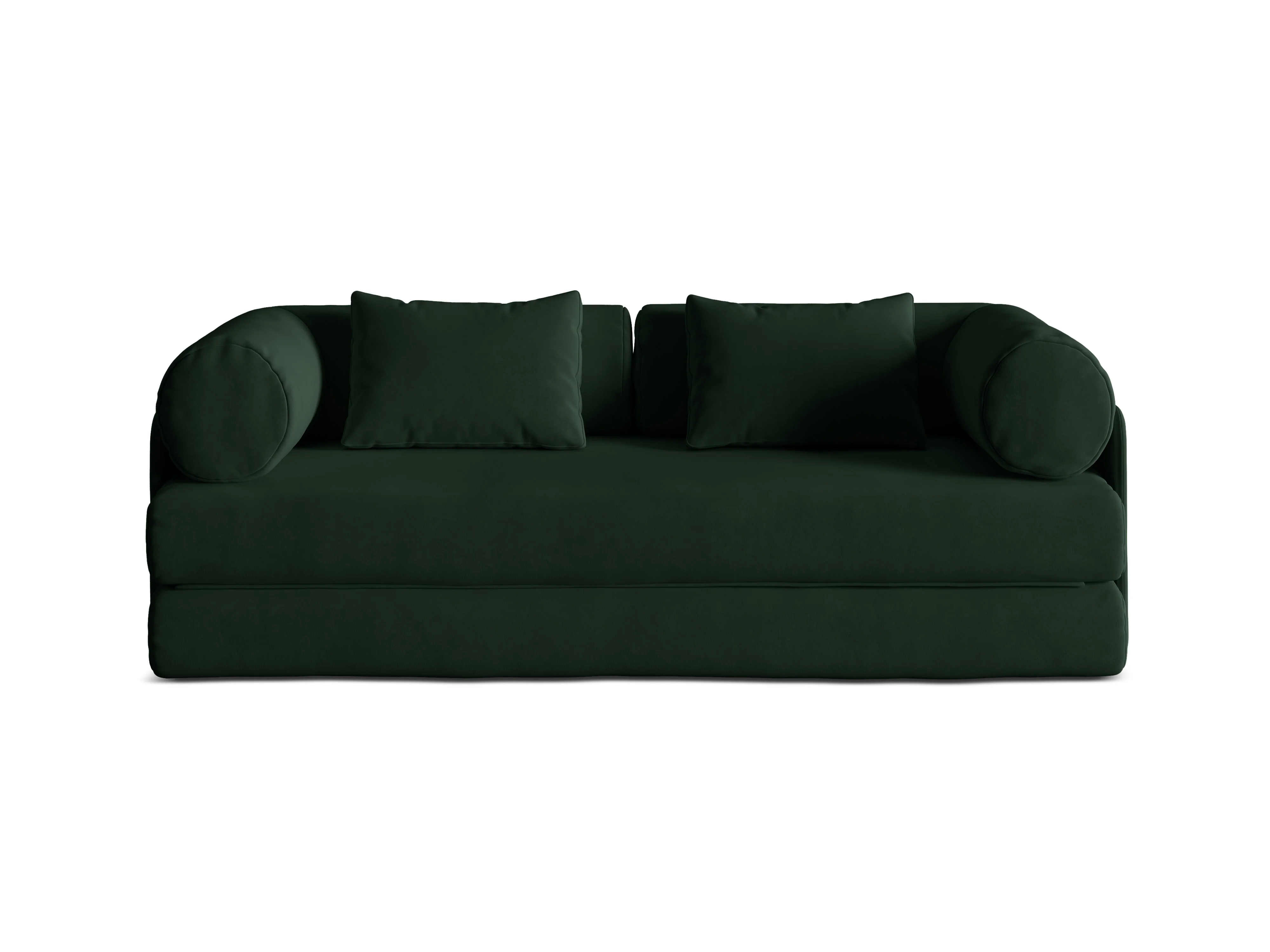 Sofa aksamitna 3-osobowa z funkcją spania DREAMY butelkowy zielony - Image 3
