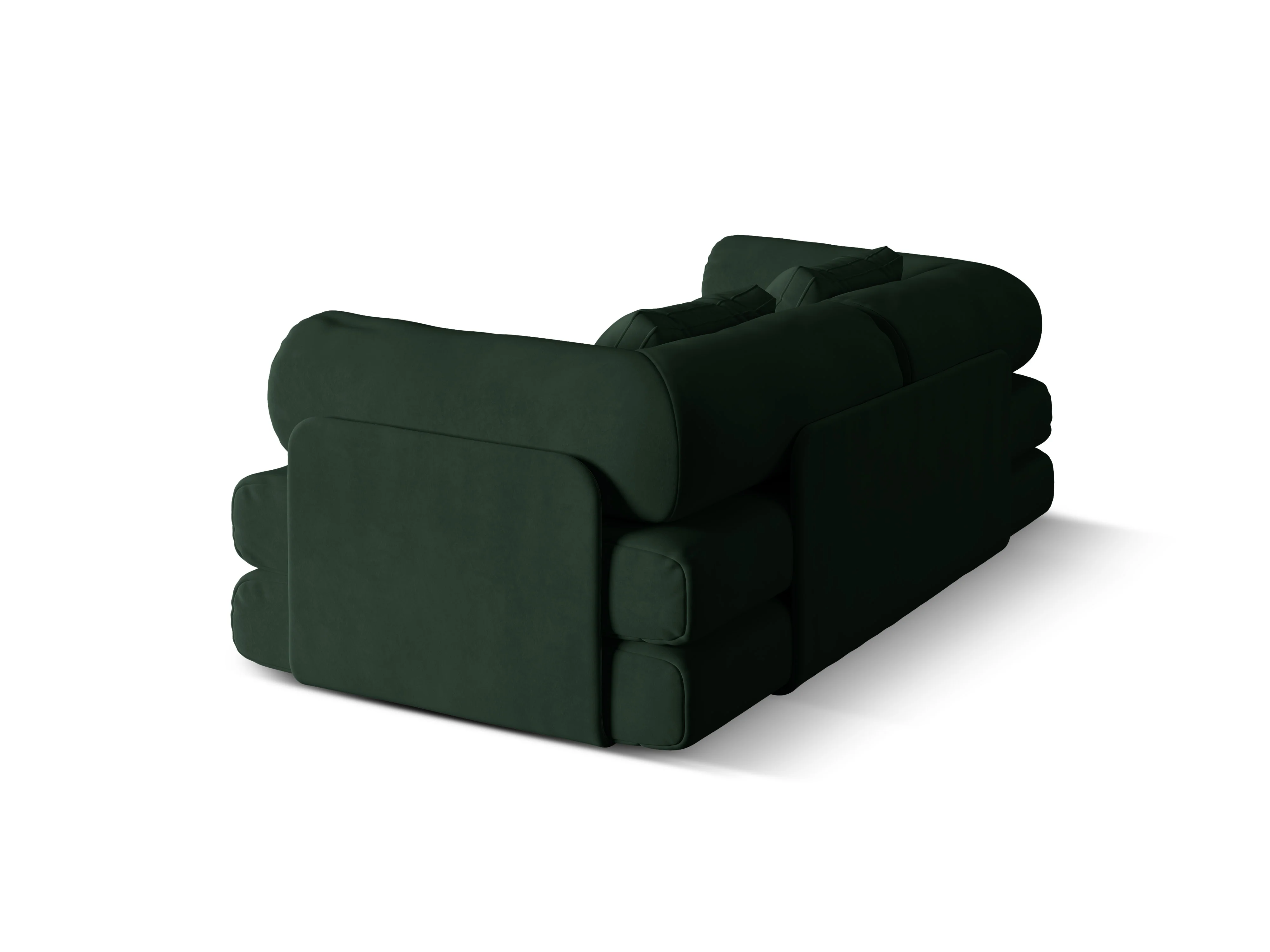Sofa aksamitna 3-osobowa z funkcją spania DREAMY butelkowy zielony - Image 4