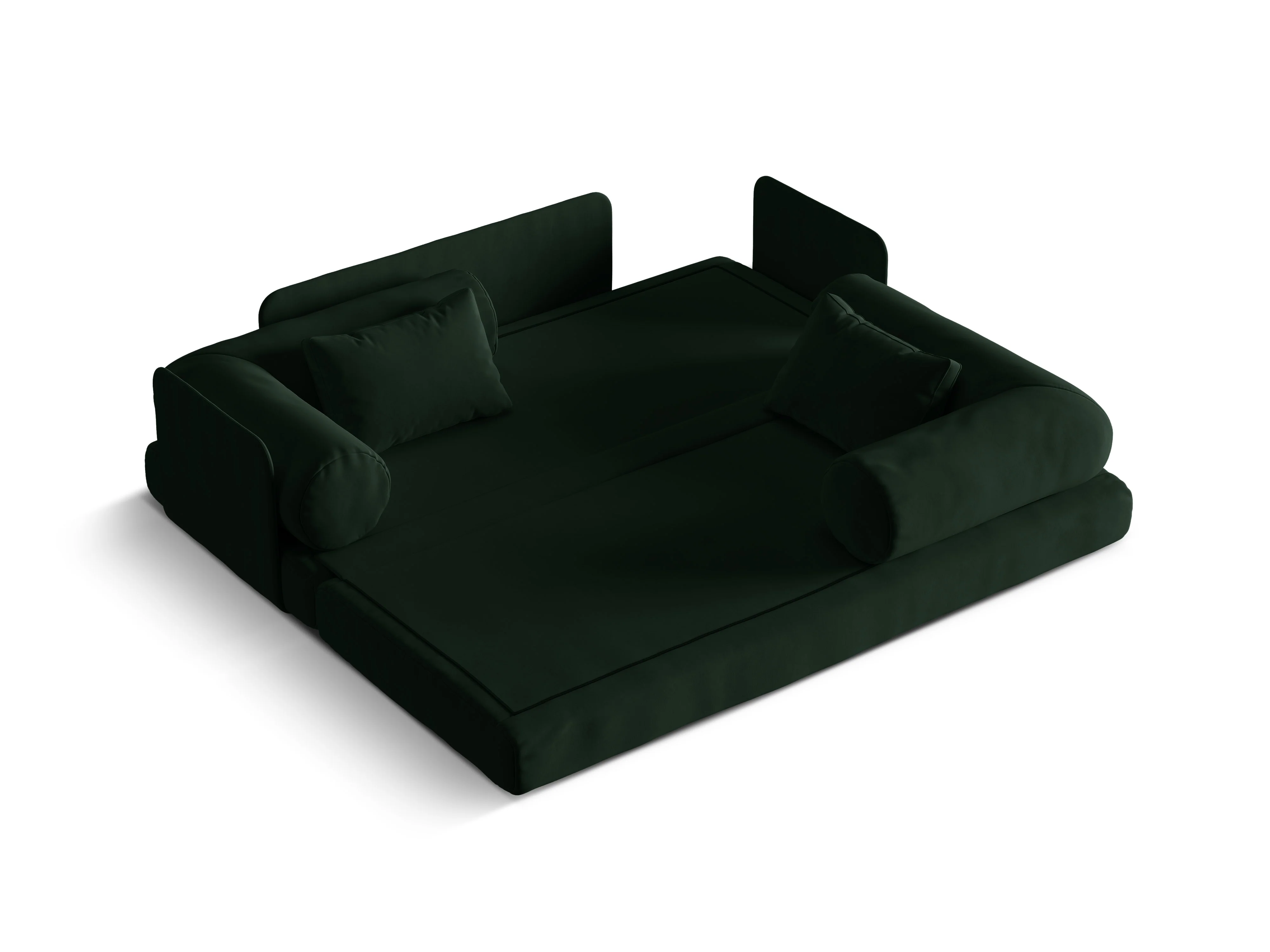 Sofa aksamitna 3-osobowa z funkcją spania DREAMY butelkowy zielony - Image 5