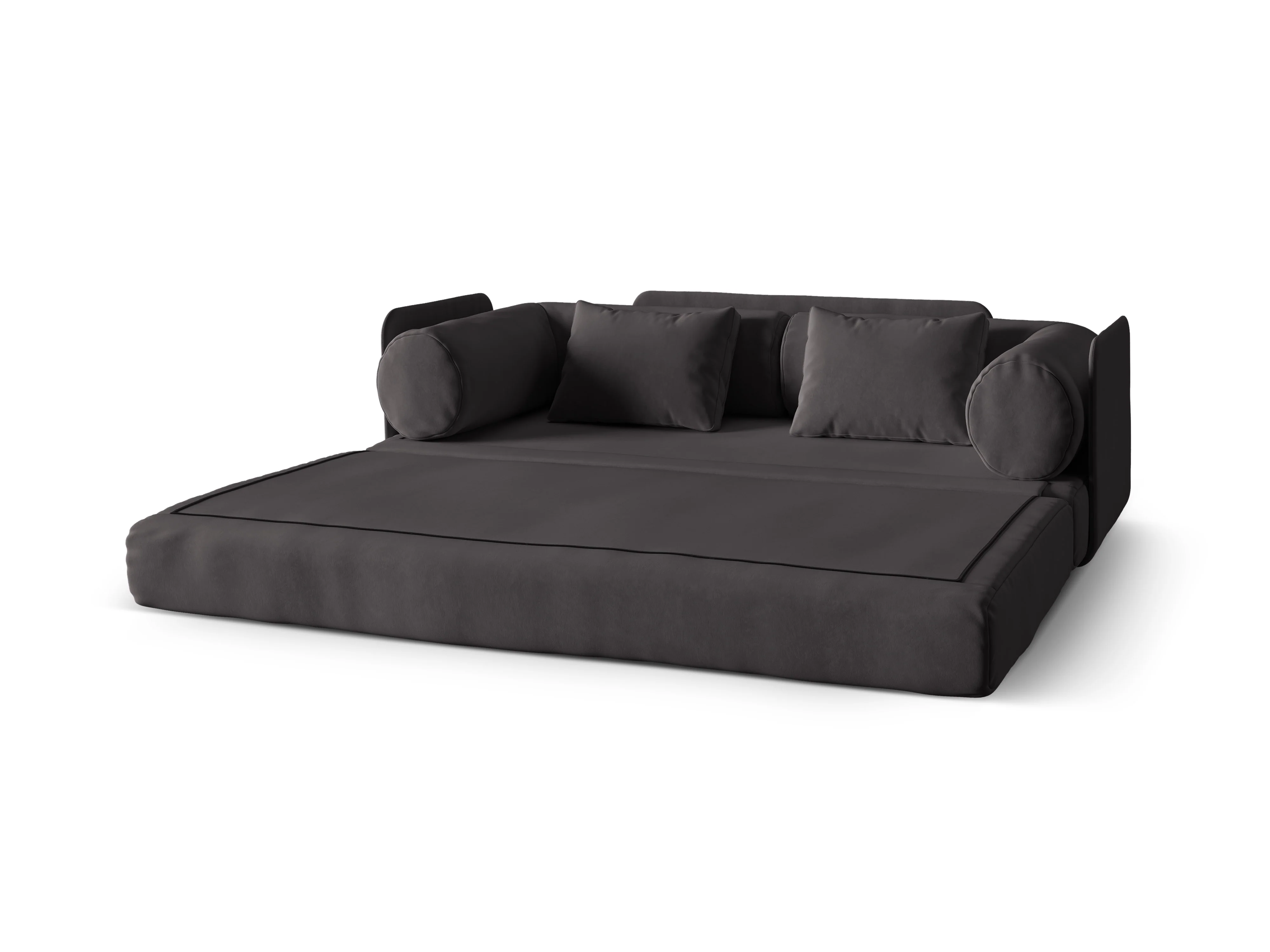 Sofa aksamitna 3-osobowa z funkcją spania DREAMY ciemny szary - Image 4