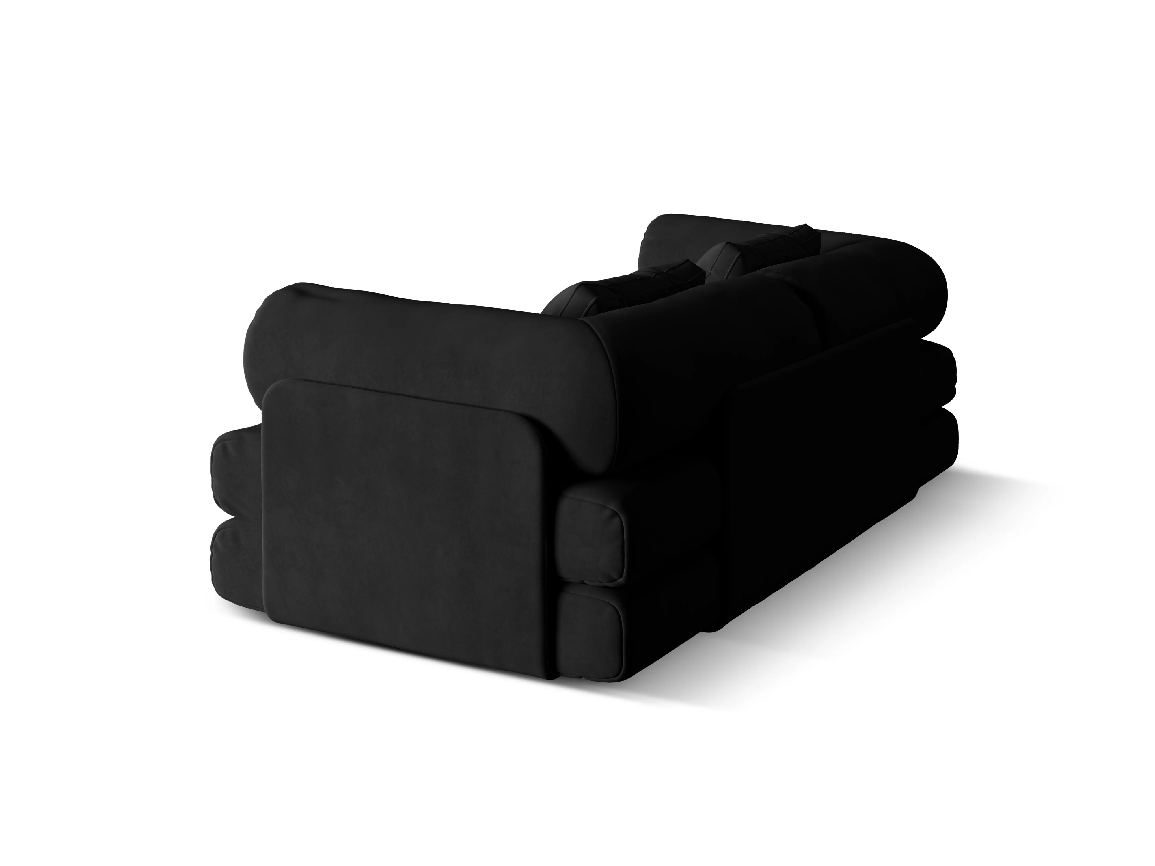 Sofa aksamitna 3-osobowa z funkcją spania DREAMY czarny - Image 3