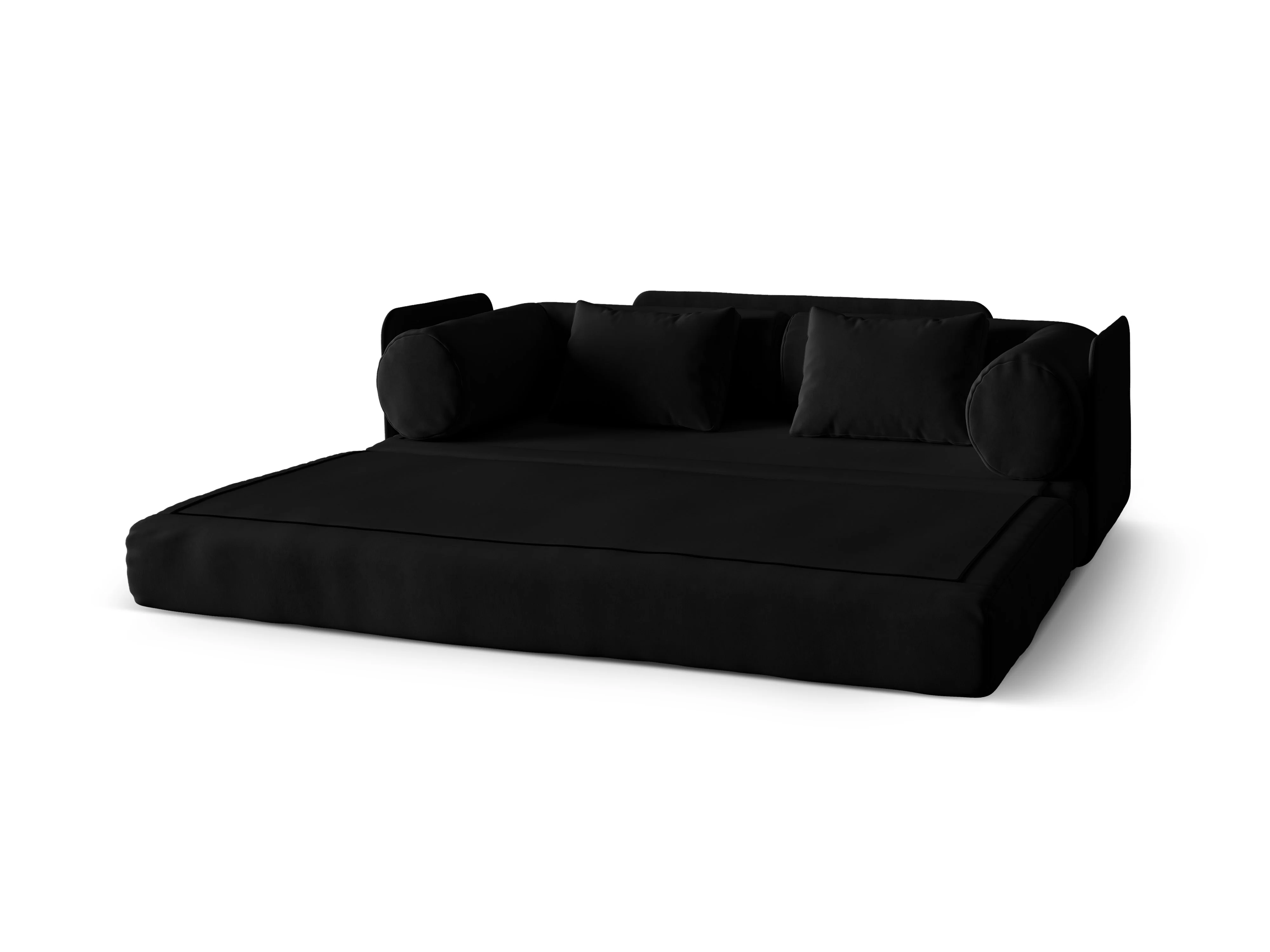 Sofa aksamitna 3-osobowa z funkcją spania DREAMY czarny - Image 4