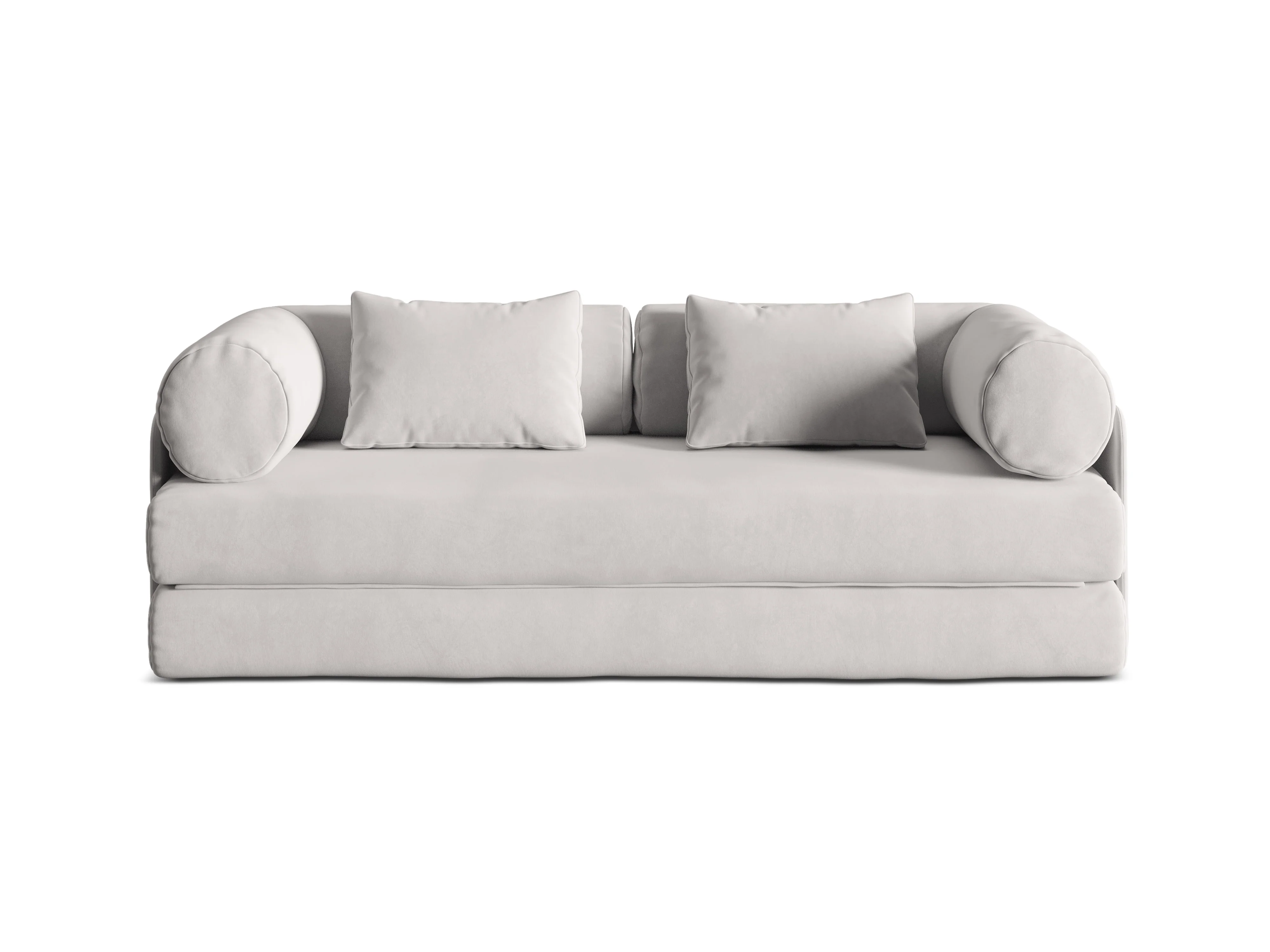 Sofa aksamitna 3-osobowa z funkcją spania DREAMY jasny szary - Image 3
