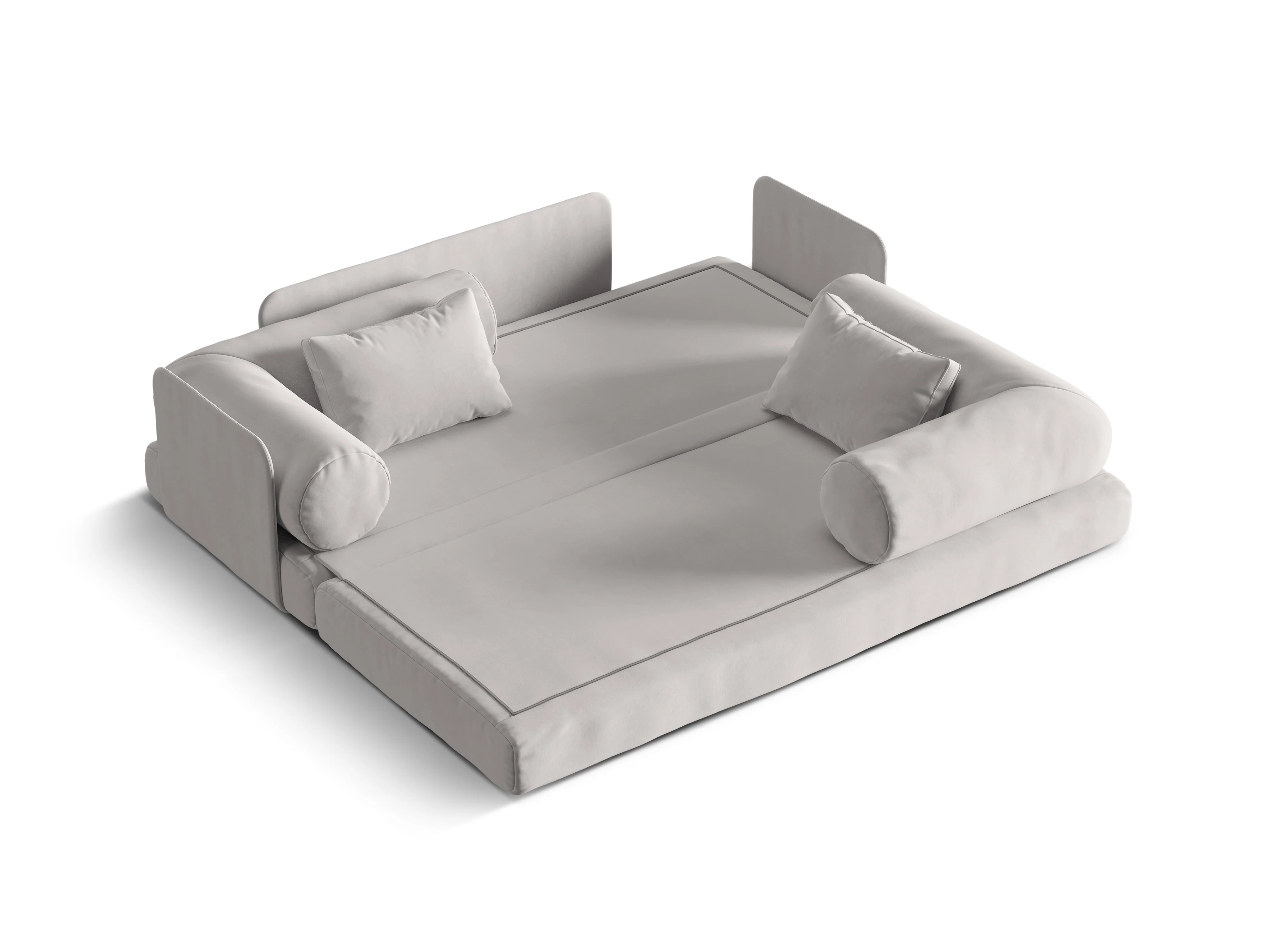 Sofa aksamitna 3-osobowa z funkcją spania DREAMY jasny szary - Image 5