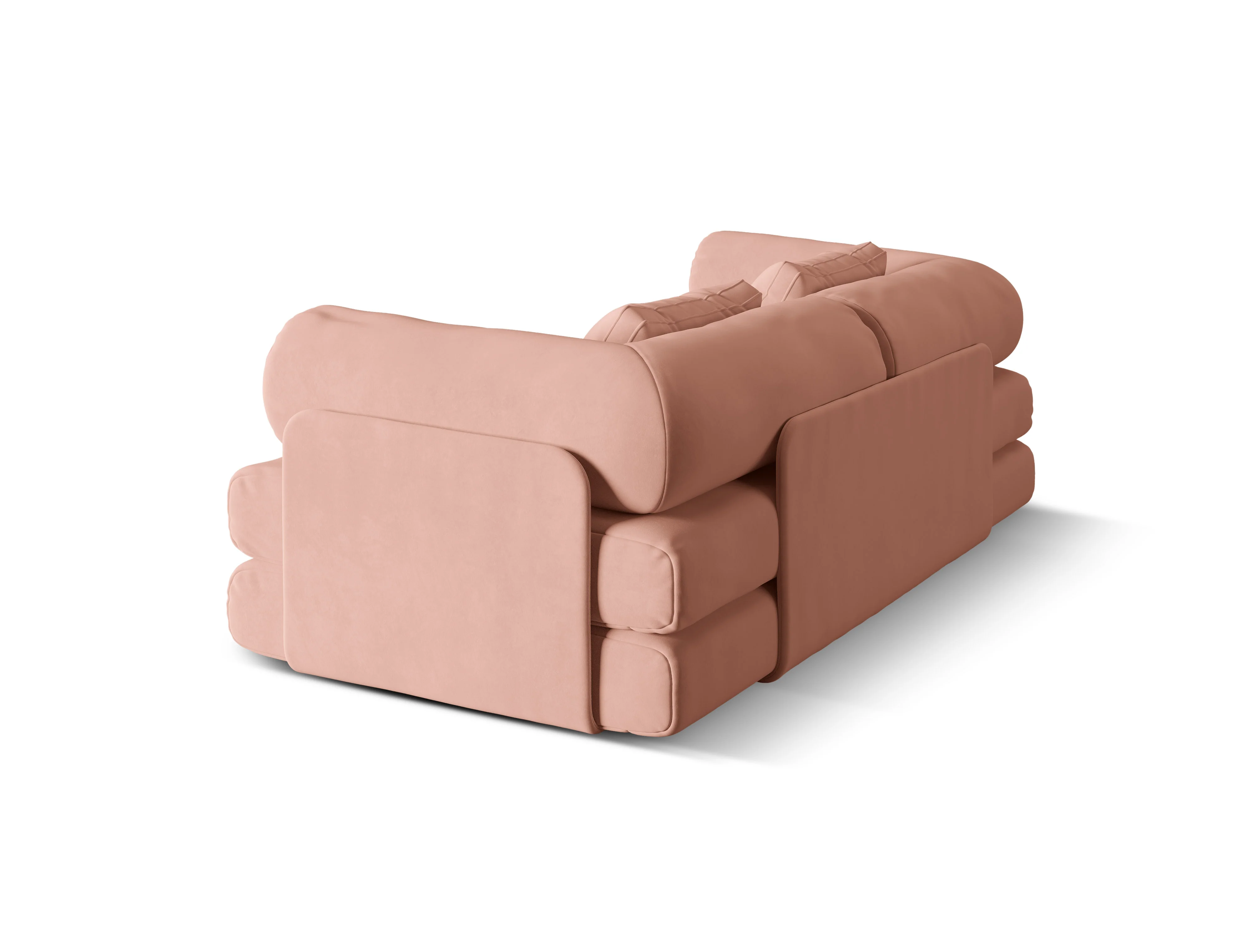 Sofa aksamitna 3-osobowa z funkcją spania DREAMY różowy - Image 3