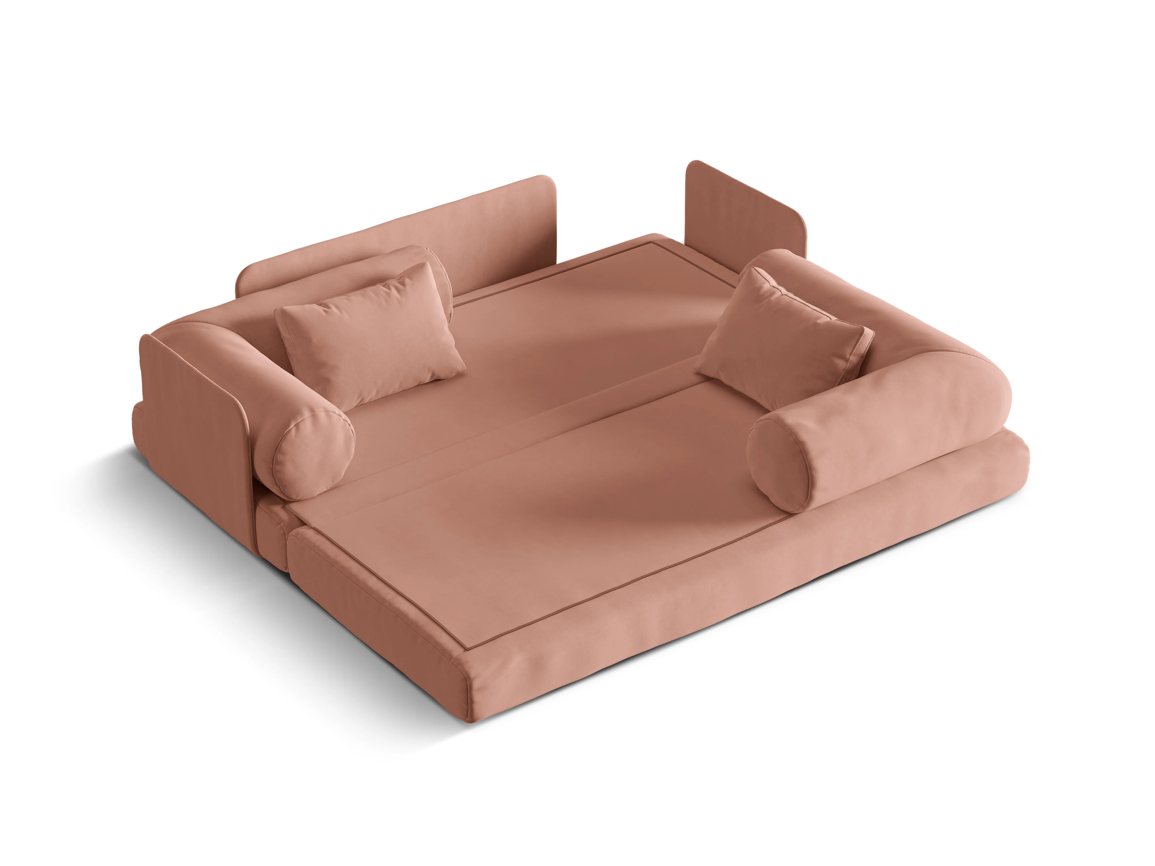Sofa aksamitna 3-osobowa z funkcją spania DREAMY różowy - Image 5