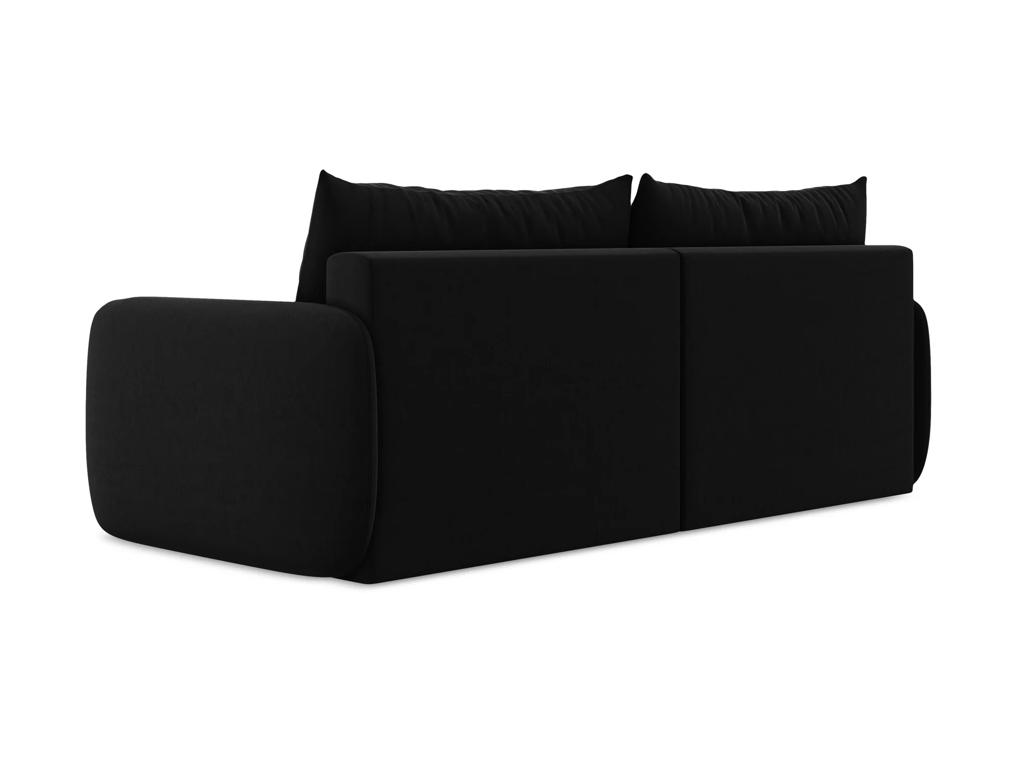 Sofa aksamitna 3-osobowa z funkcją spania KALENA czarny - Image 4