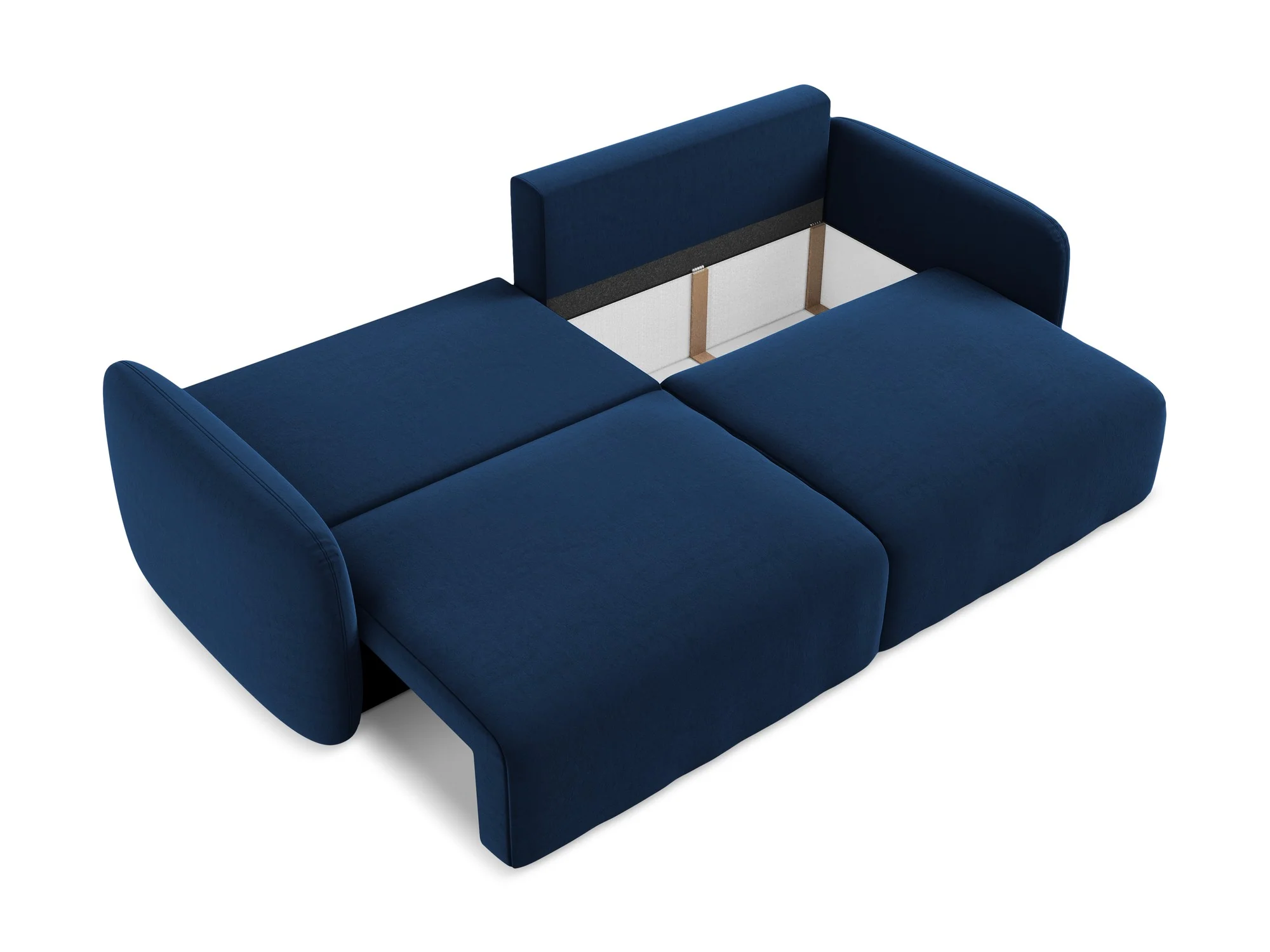 Sofa aksamitna 3-osobowa z funkcją spania KALENA granat królewski - Image 5