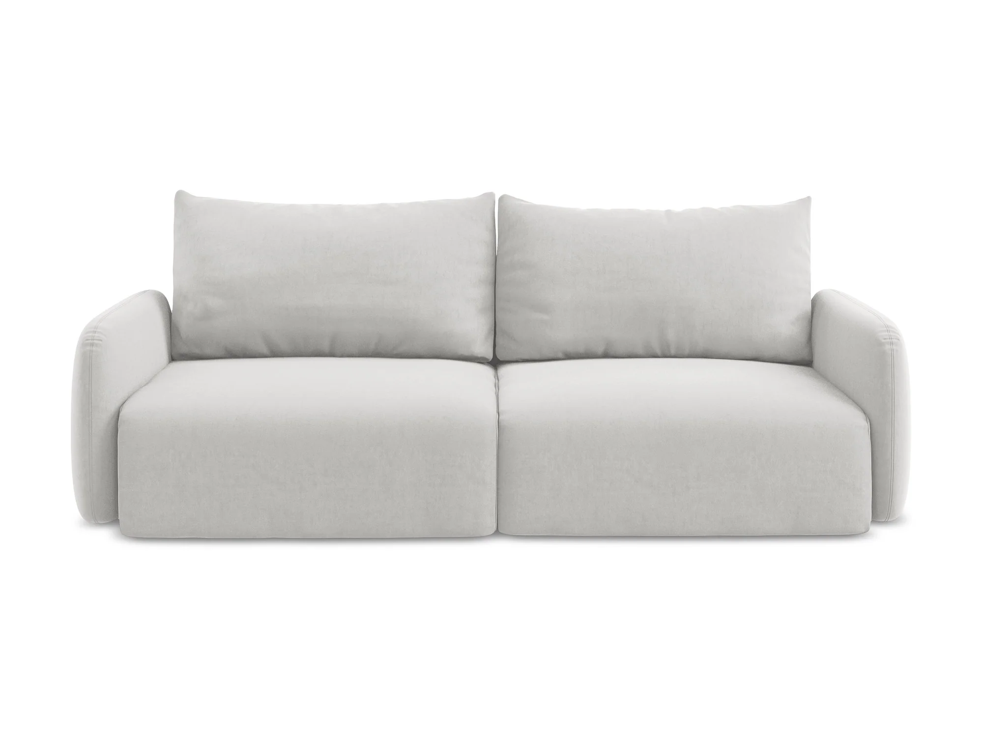 Sofa aksamitna 3-osobowa z funkcją spania KALENA srebrny - Image 2