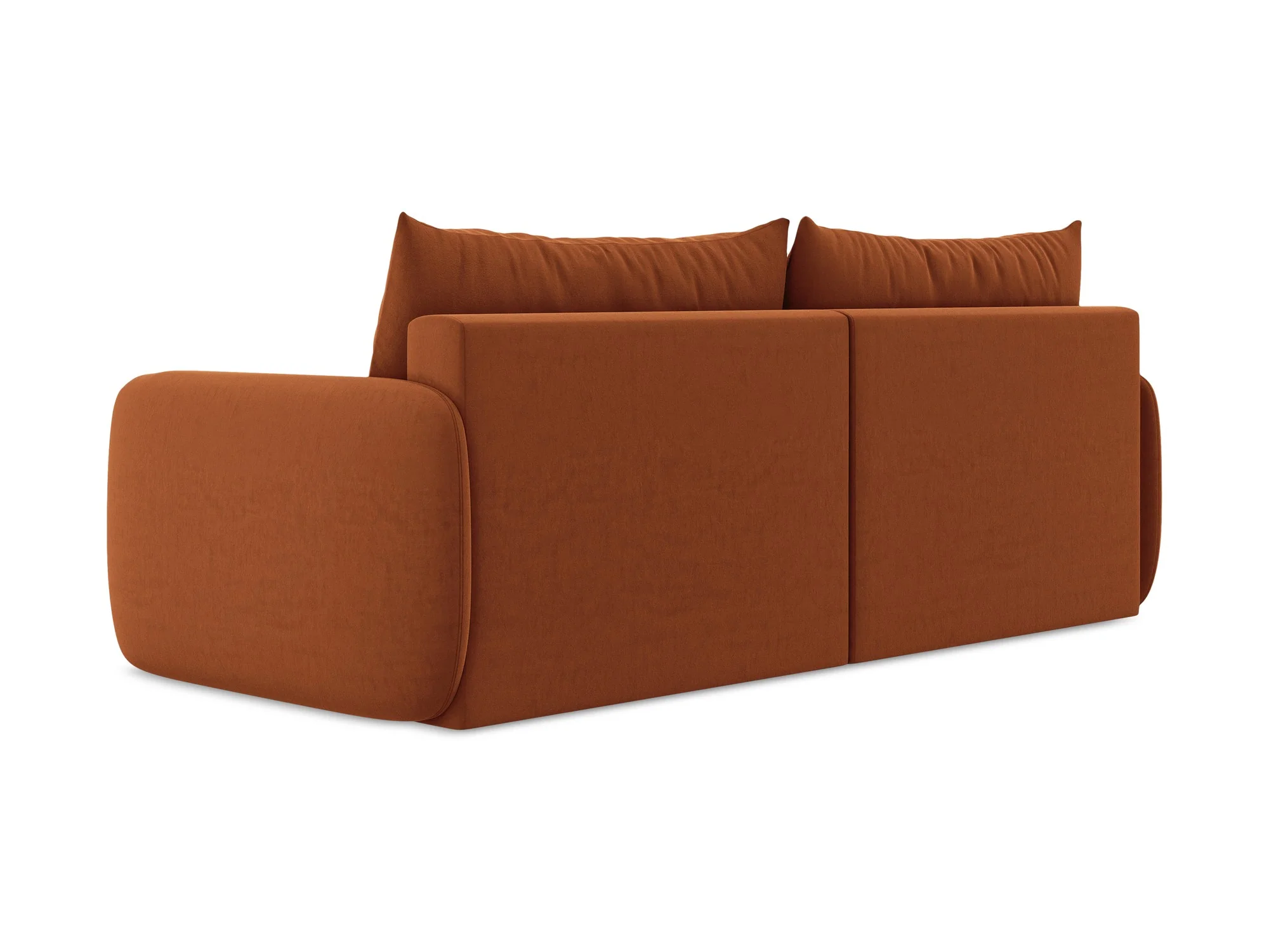 Sofa aksamitna 3-osobowa z funkcją spania KALENA terakota - Image 7