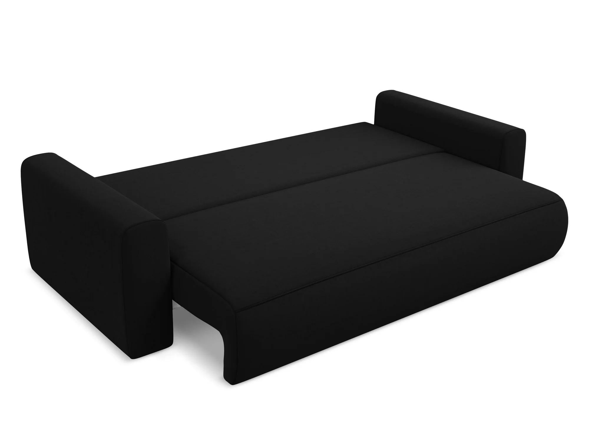 Sofa aksamitna 3-osobowa z funkcją spania KAPUA czarny - Image 7