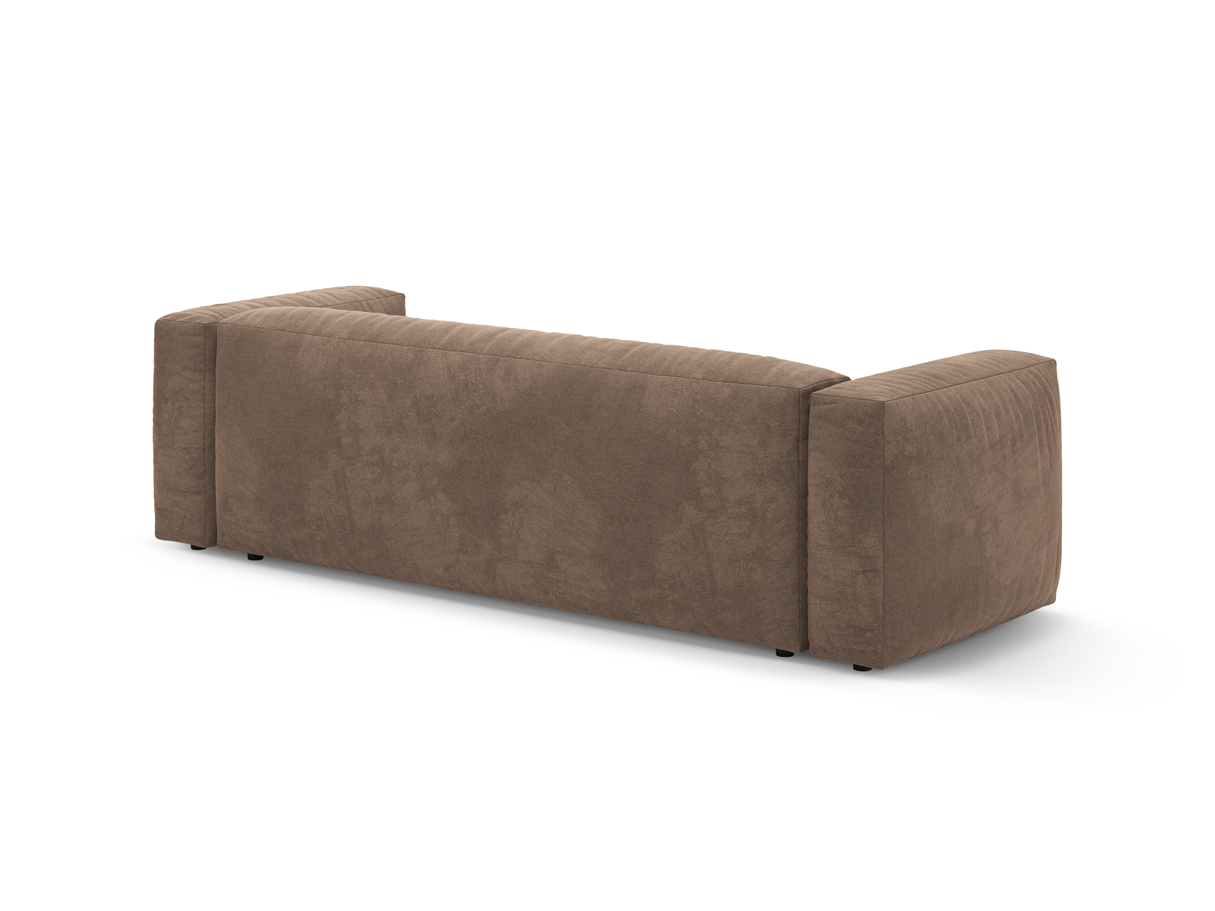 Sofa aksamitna 3-osobowa z funkcją spania MARTINA ciemny beżowy - Image 5