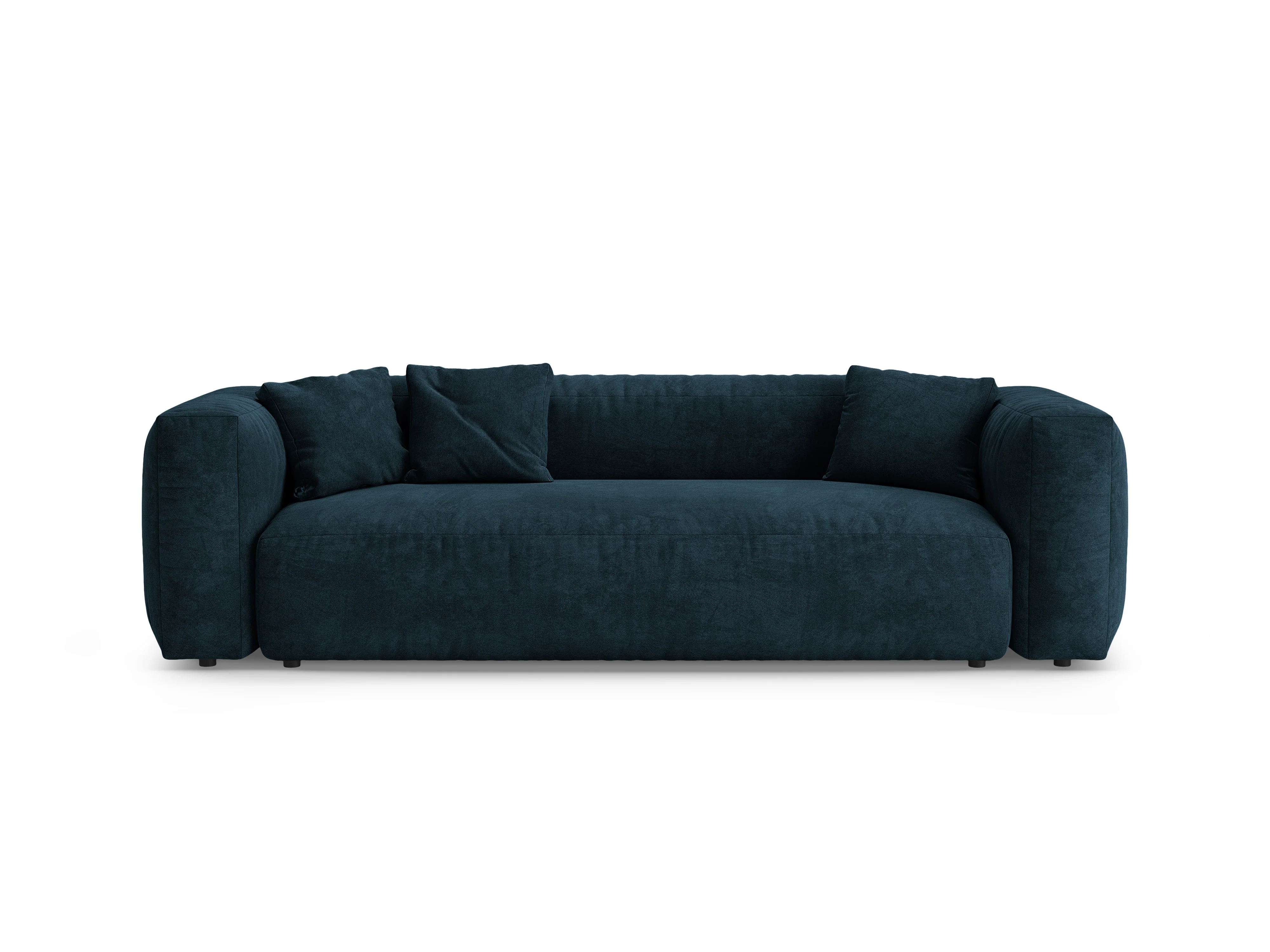 Sofa aksamitna 3-osobowa z funkcją spania MARTINA głęboki petrol - Image 4