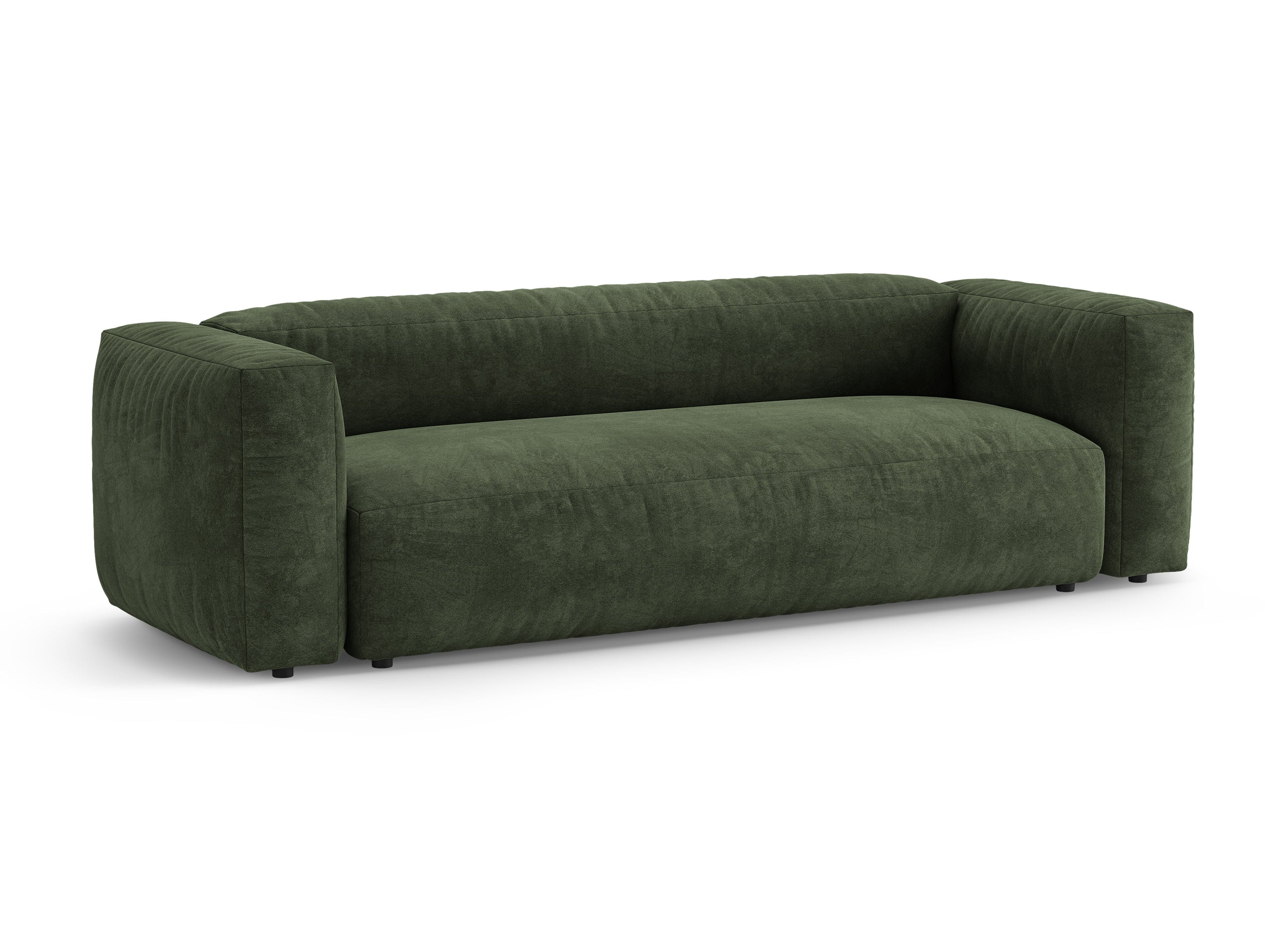 Sofa aksamitna 3-osobowa z funkcją spania MARTINA zielony