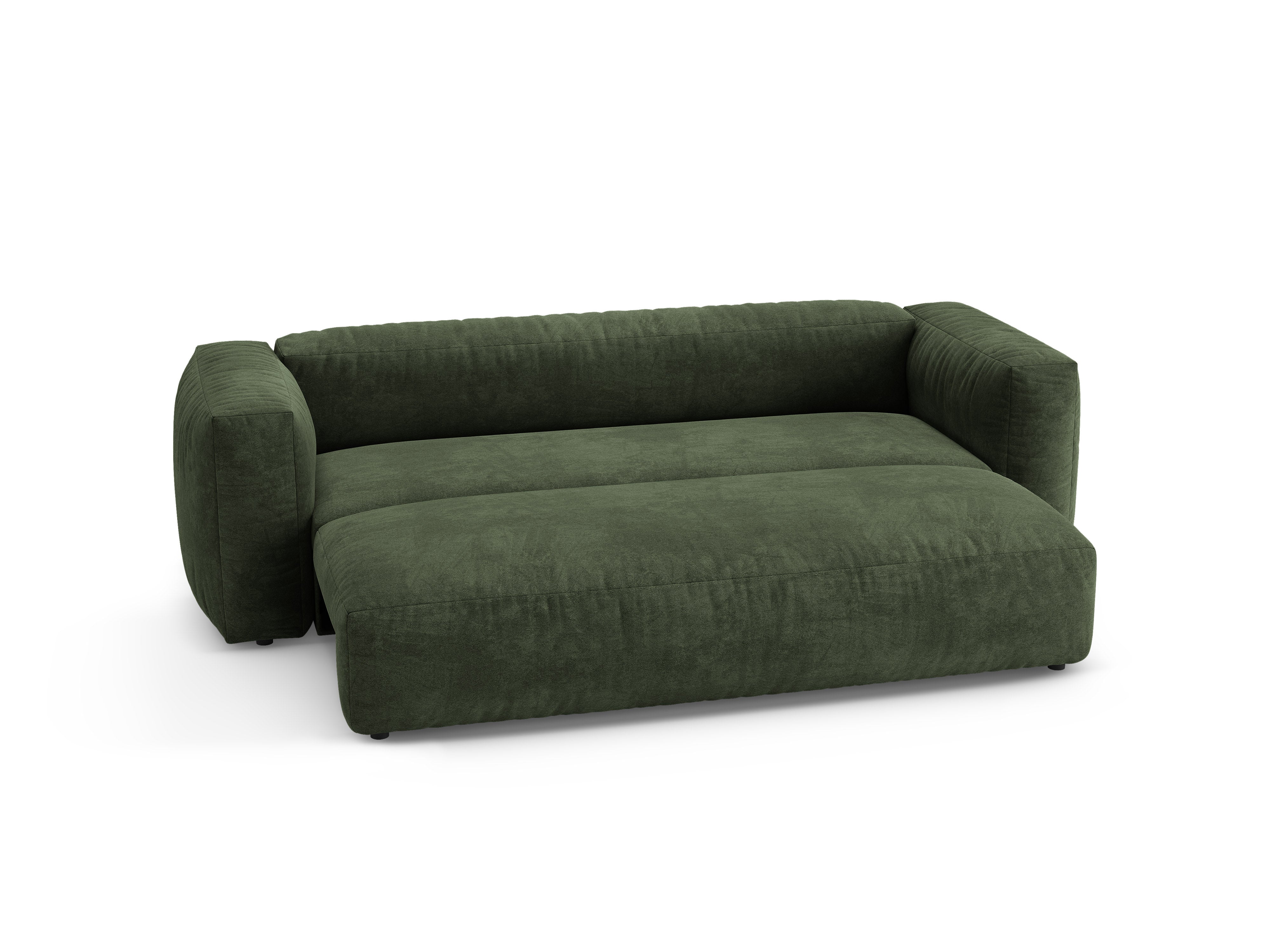 Sofa aksamitna 3-osobowa z funkcją spania MARTINA zielony - Image 6