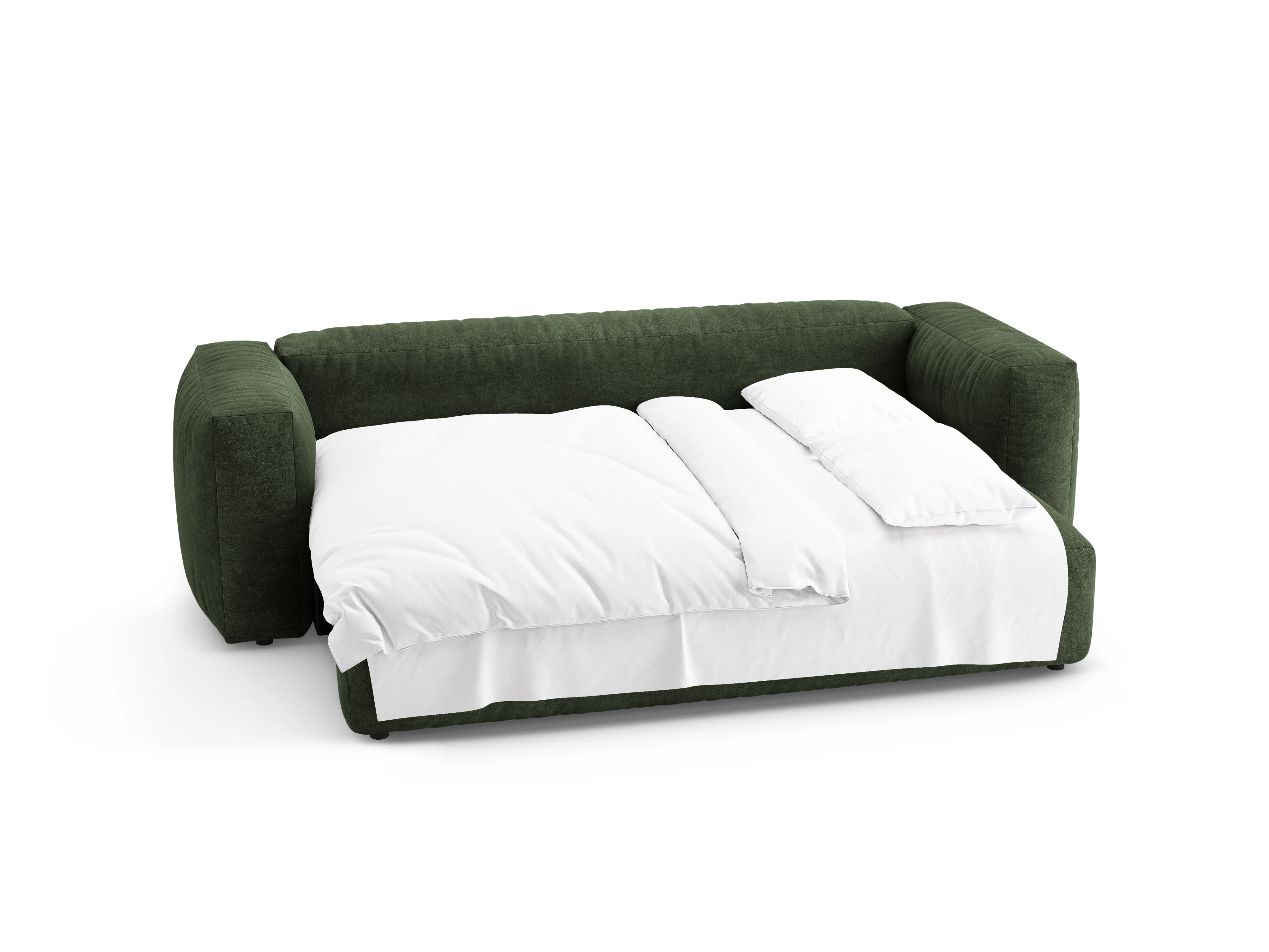 Sofa aksamitna 3-osobowa z funkcją spania MARTINA zielony - Image 7