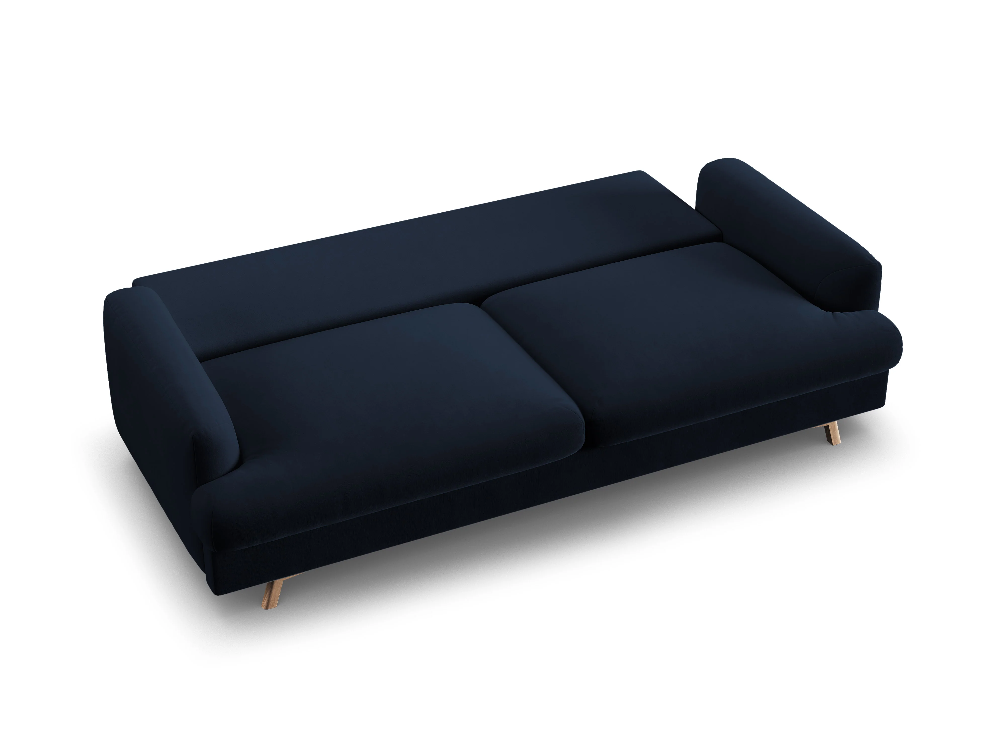 Sofa aksamitna 3-osobowa z funkcją spania NAOMI królewski niebieski - Image 5