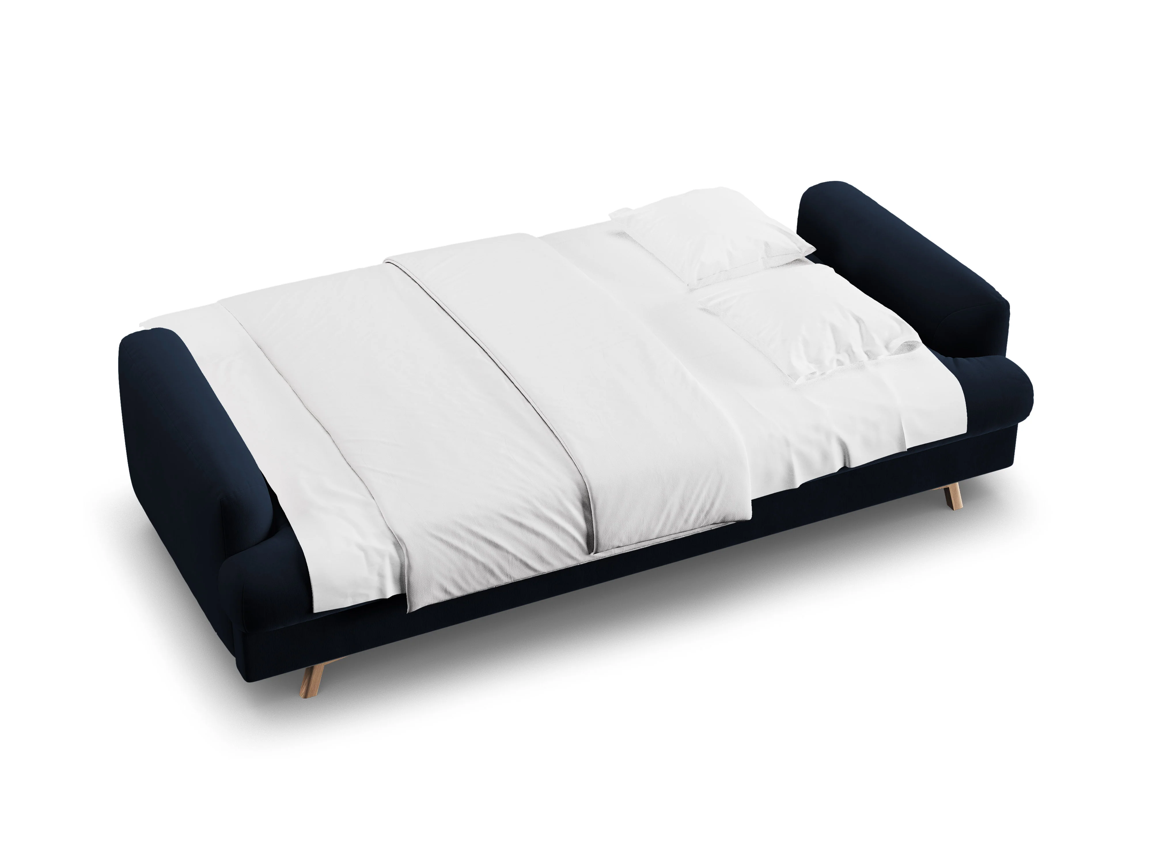 Sofa aksamitna 3-osobowa z funkcją spania NAOMI królewski niebieski - Image 6