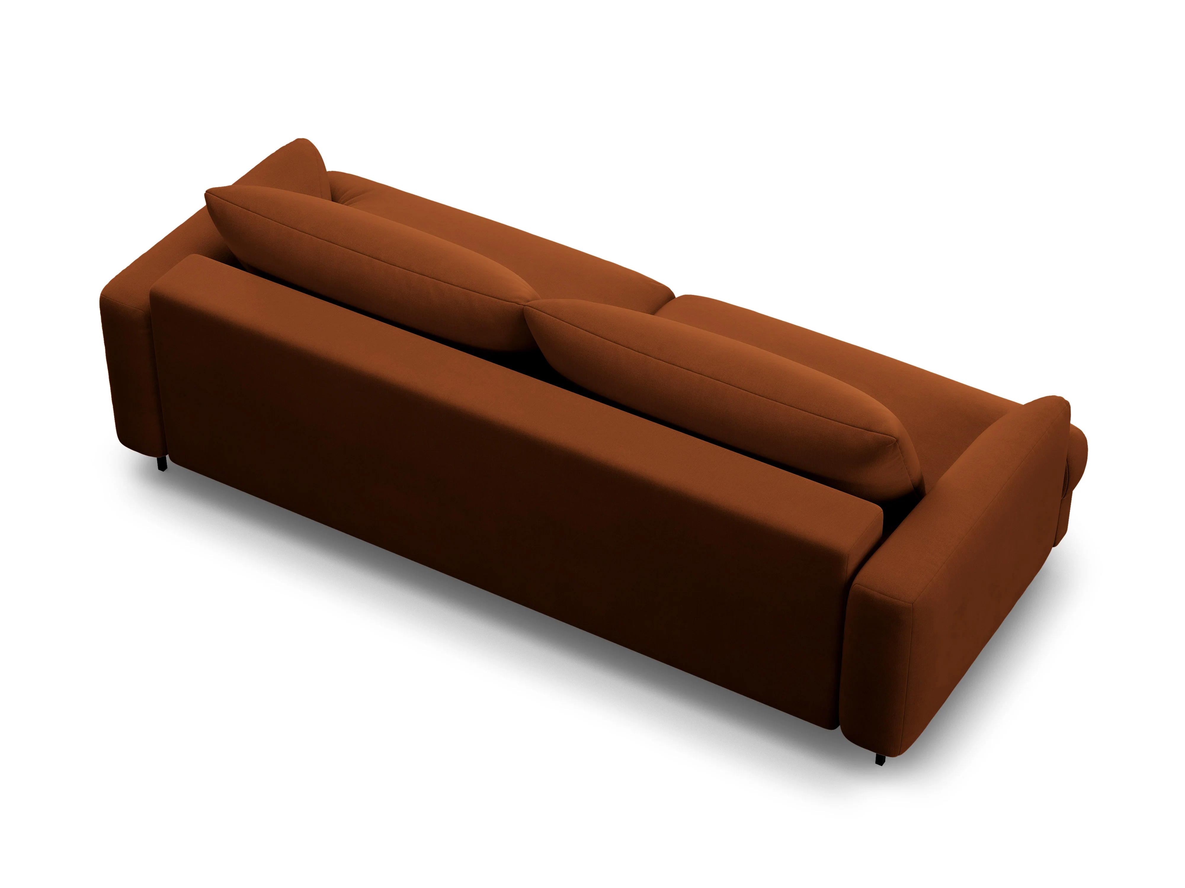 Sofa aksamitna 3-osobowa z funkcją spania NAOMI terakota - Image 4