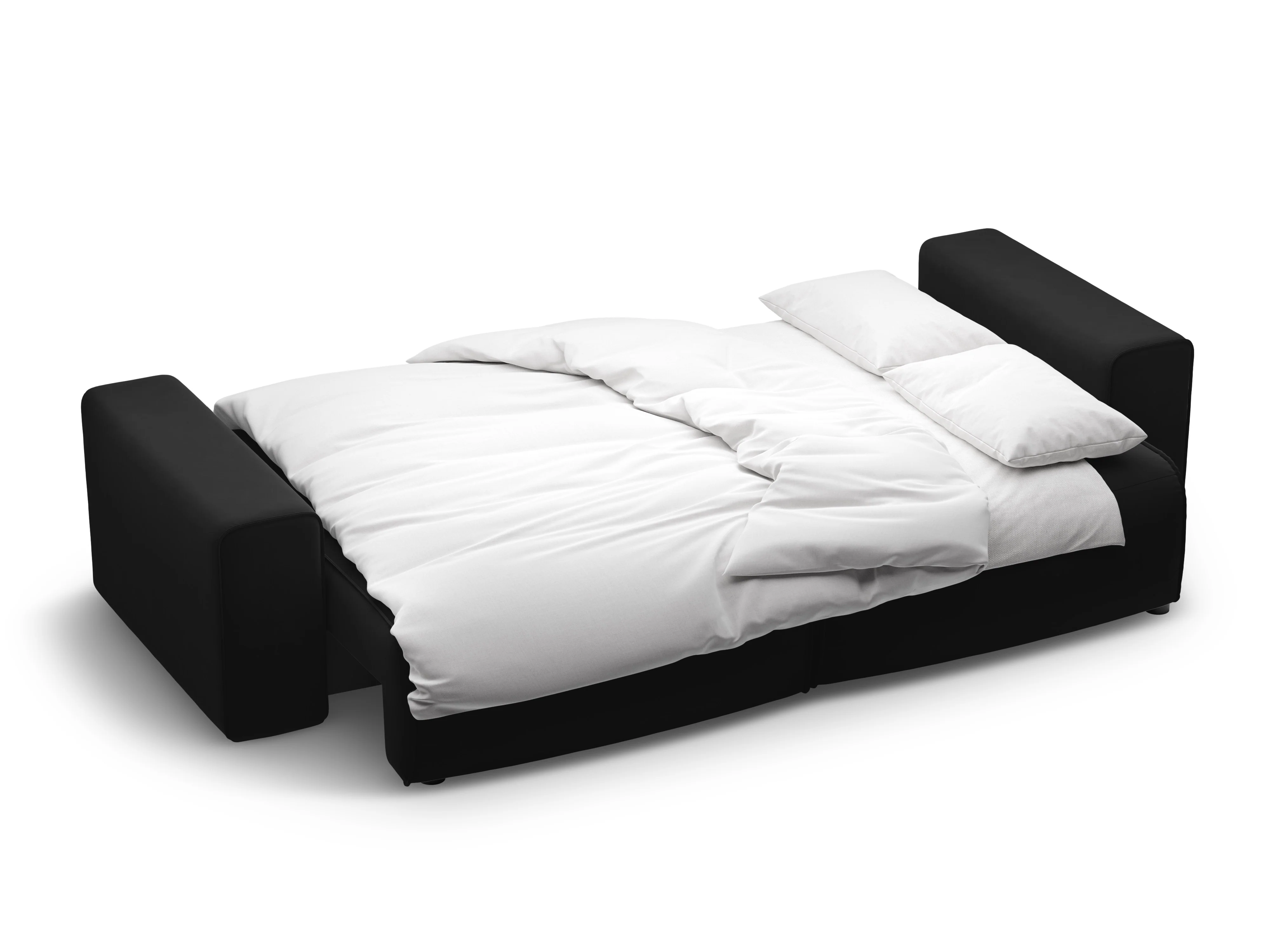 Sofa aksamitna 3-osobowa z funkcją spania VICTOR czarny - Image 2