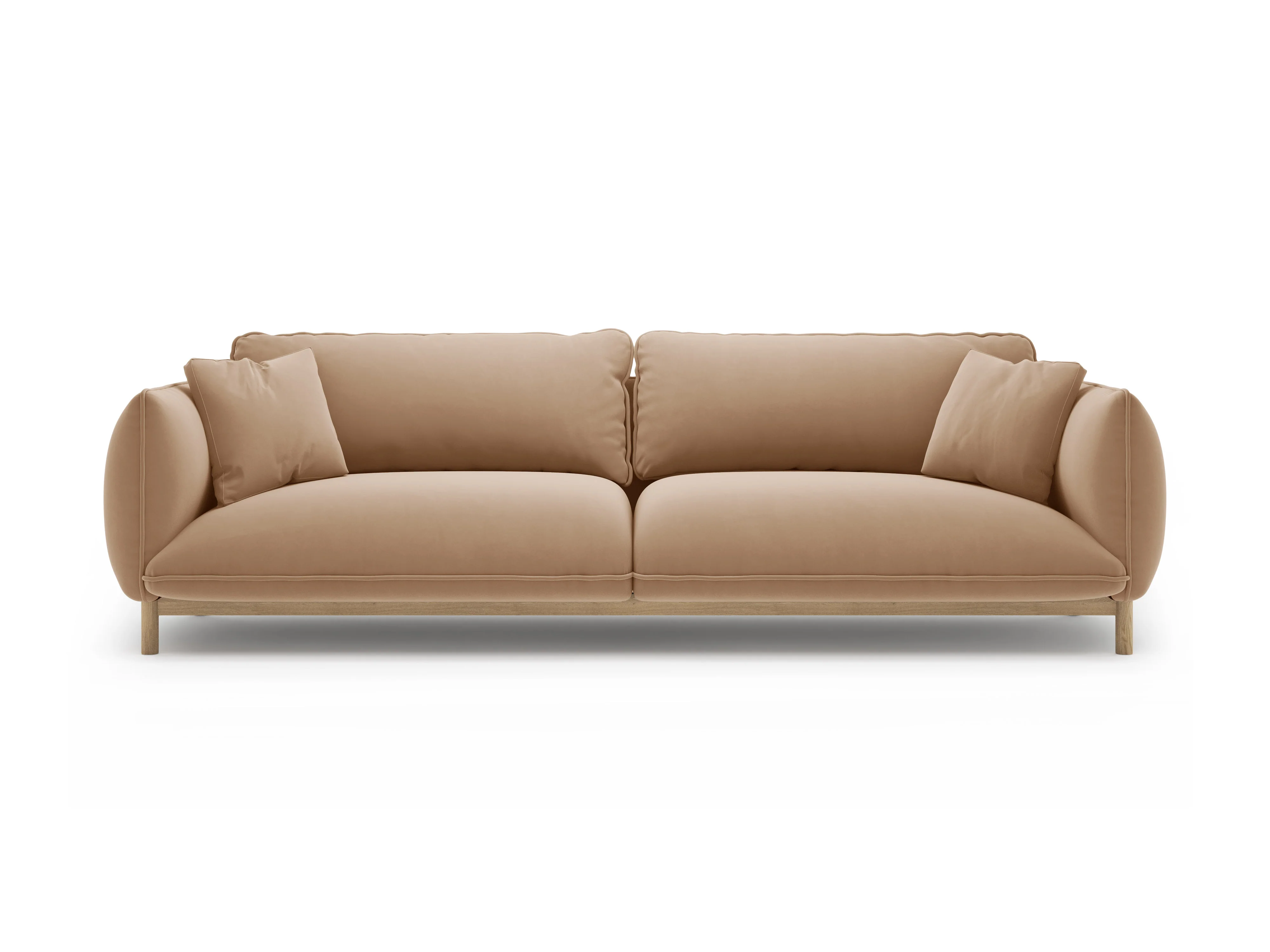 Sofa aksamitna 4-osobowa ADA piaskowy - Image 5