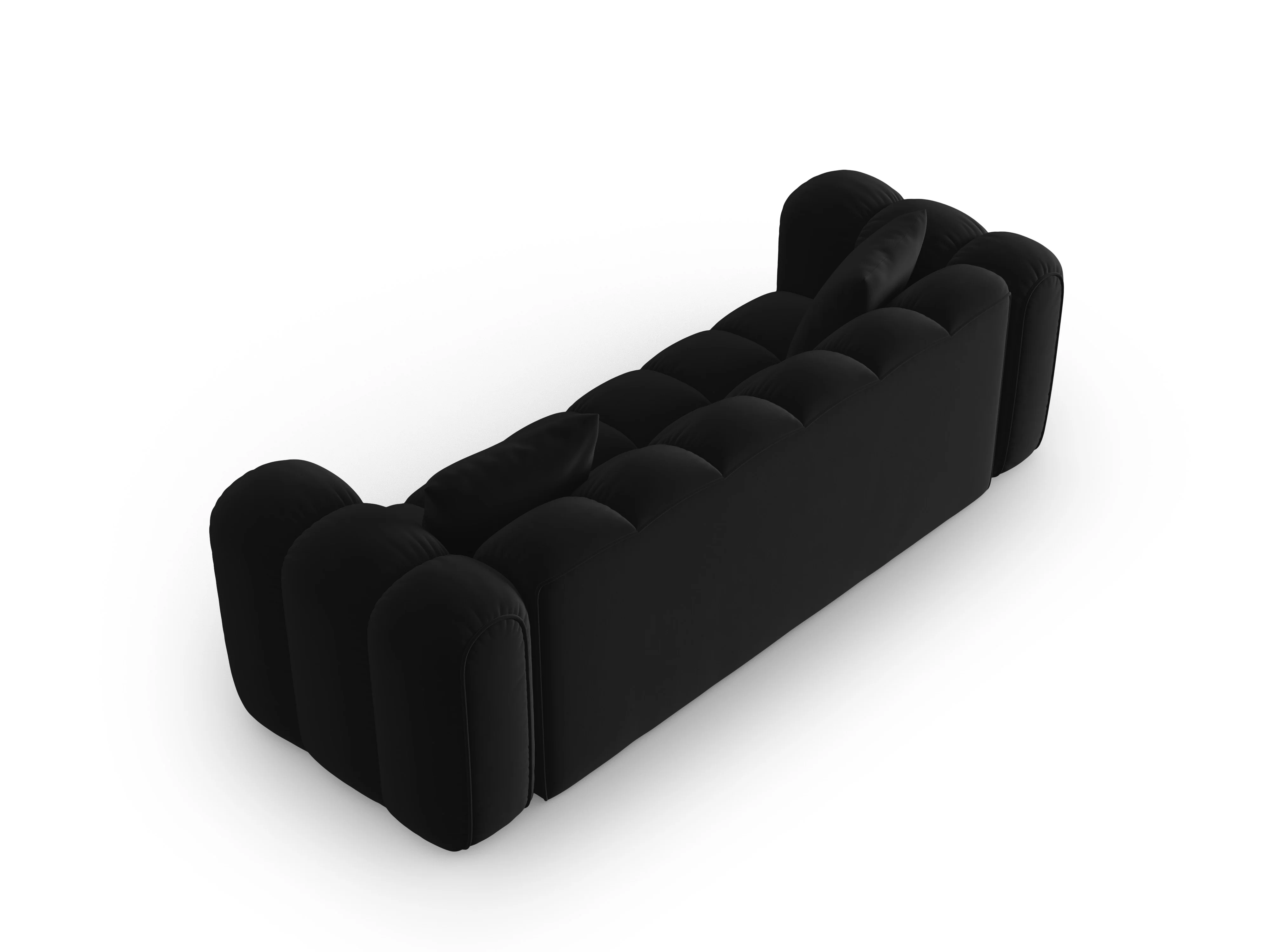 Sofa aksamitna 4-osobowa ASTRO czarny - Image 3