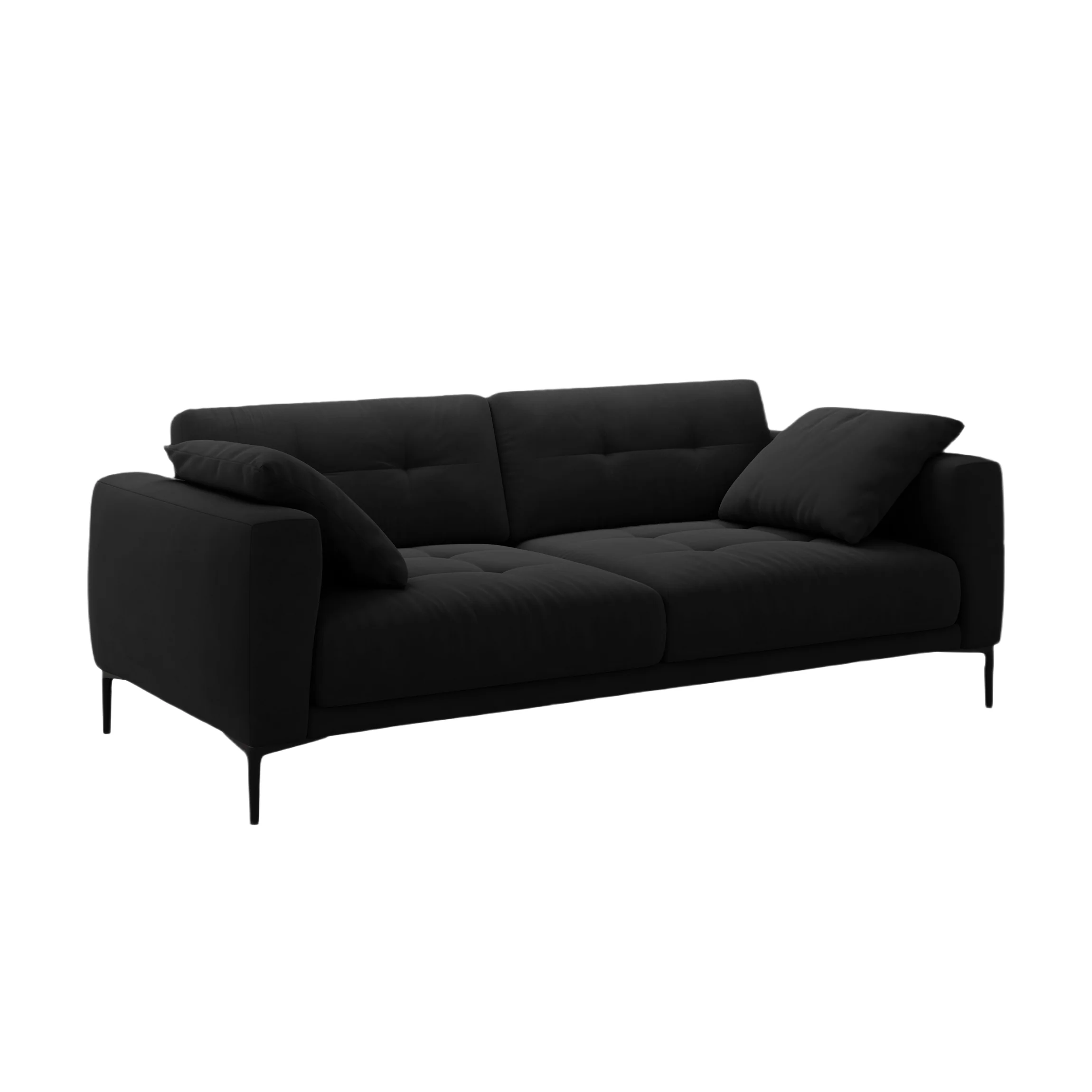 Sofa aksamitna 4-osobowa BEMY czarny