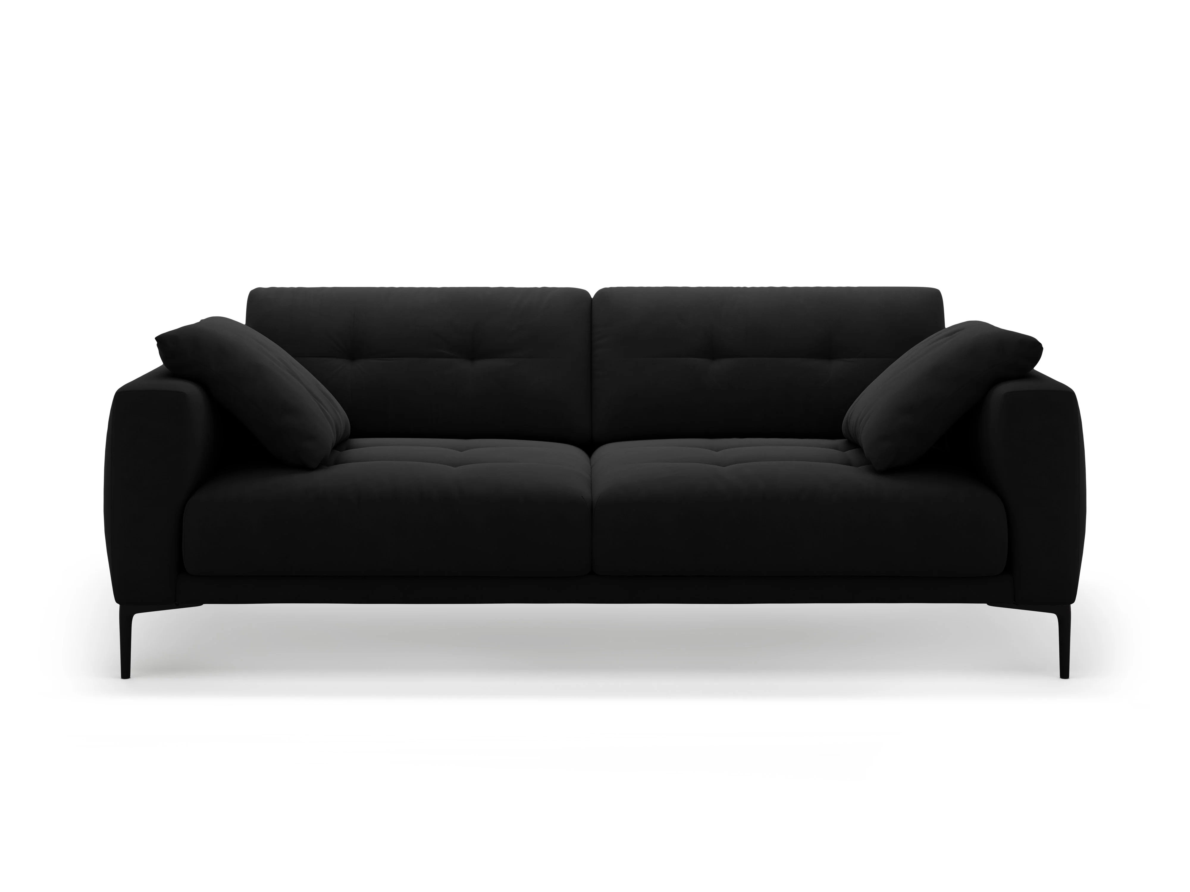 Sofa aksamitna 4-osobowa BEMY czarny - Image 4