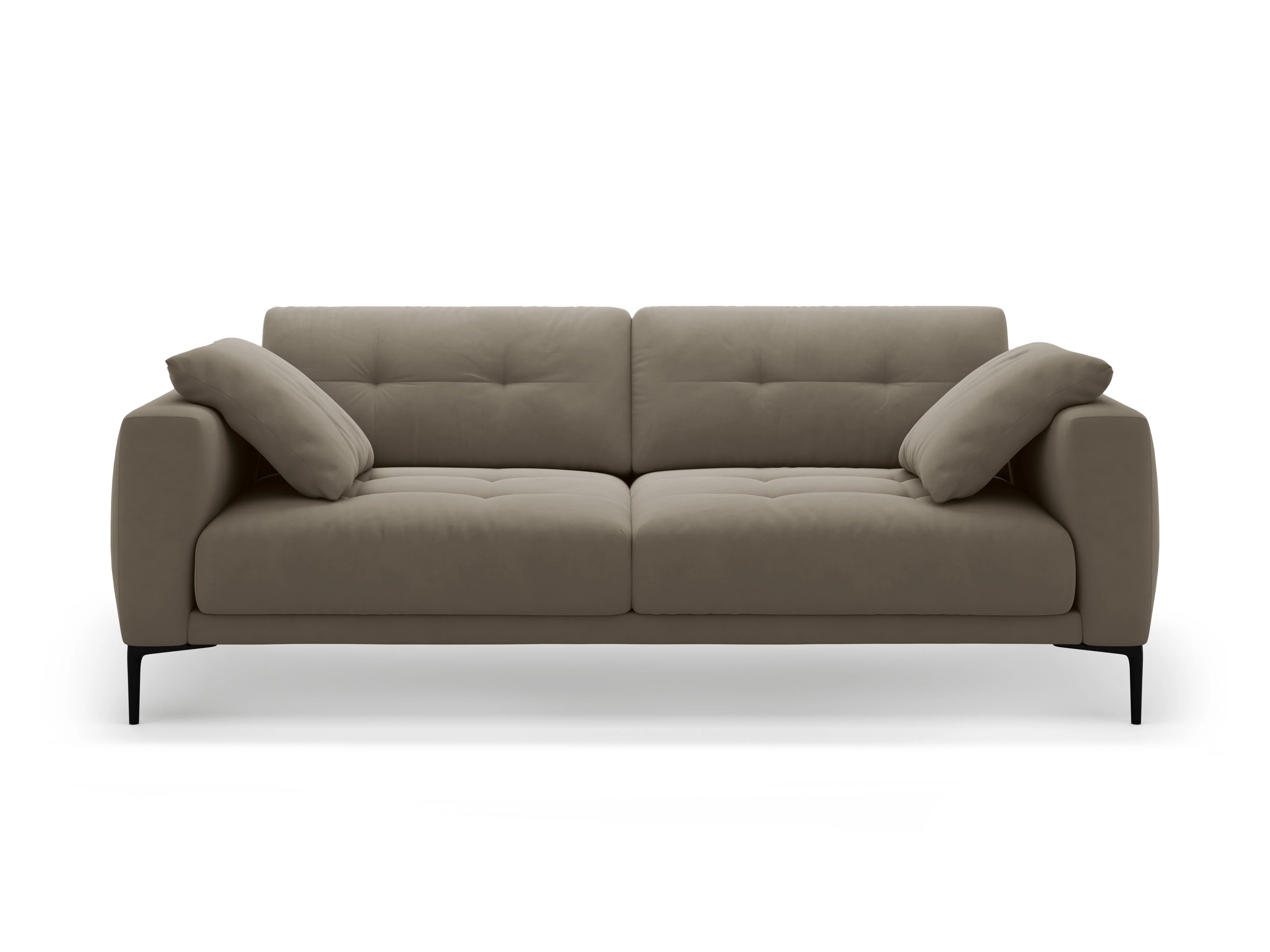 Sofa aksamitna 4-osobowa BEMY szarobrązowy - Image 4
