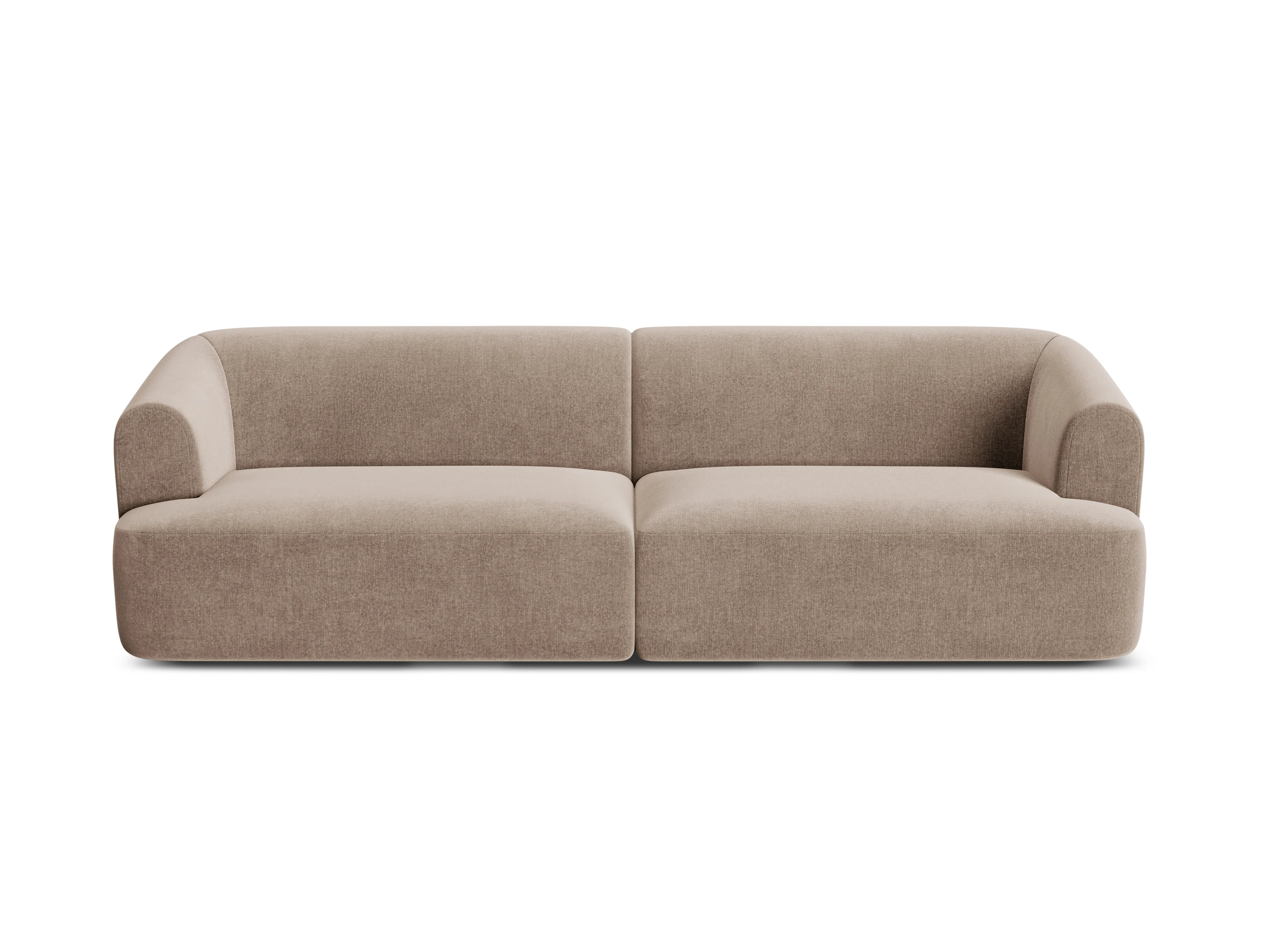 Sofa aksamitna 4-osobowa CAMPI ciemnobeżowy - Image 4