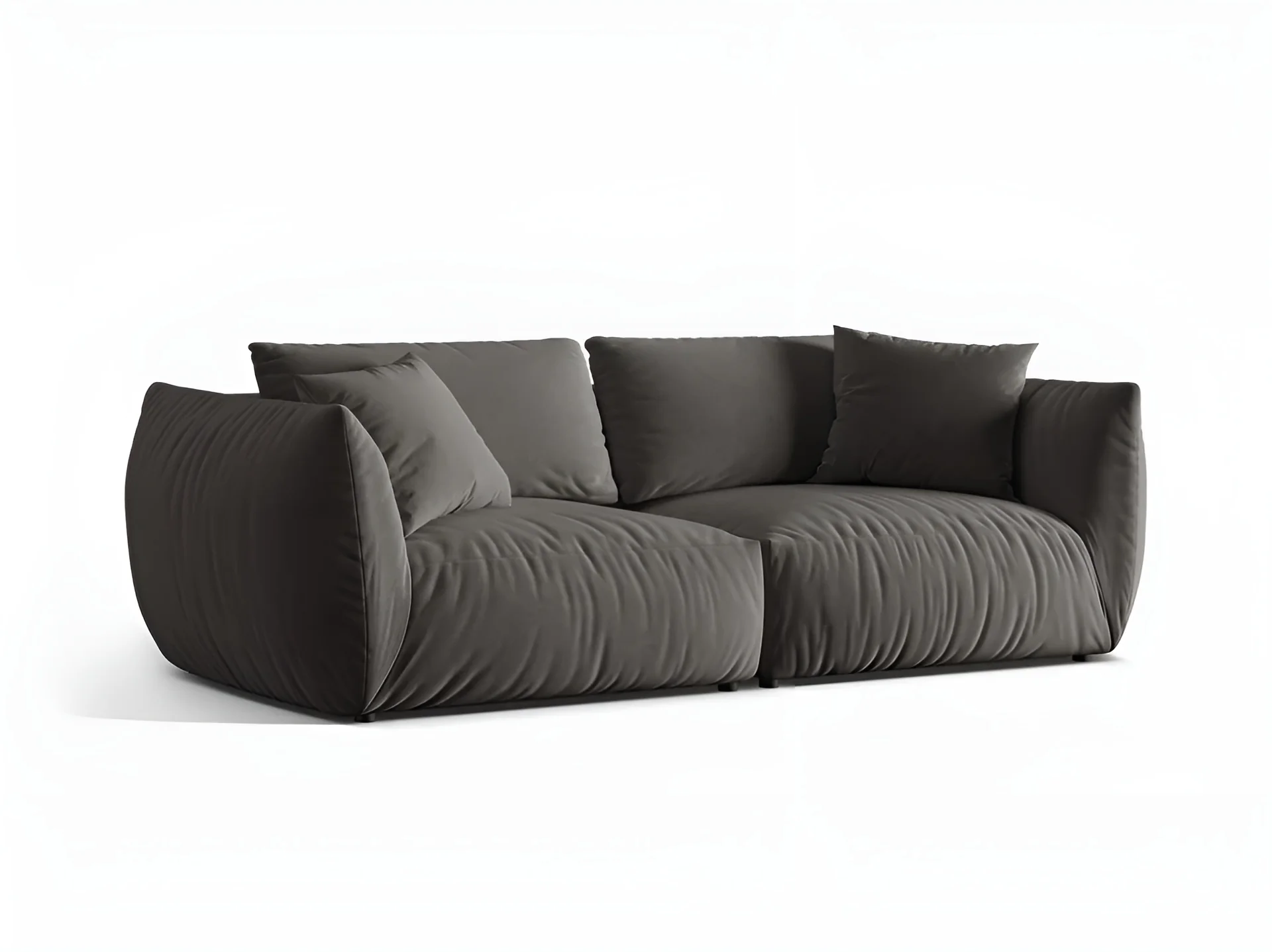 Sofa aksamitna 4-osobowa CHRIS ciemnoszary - Image 5