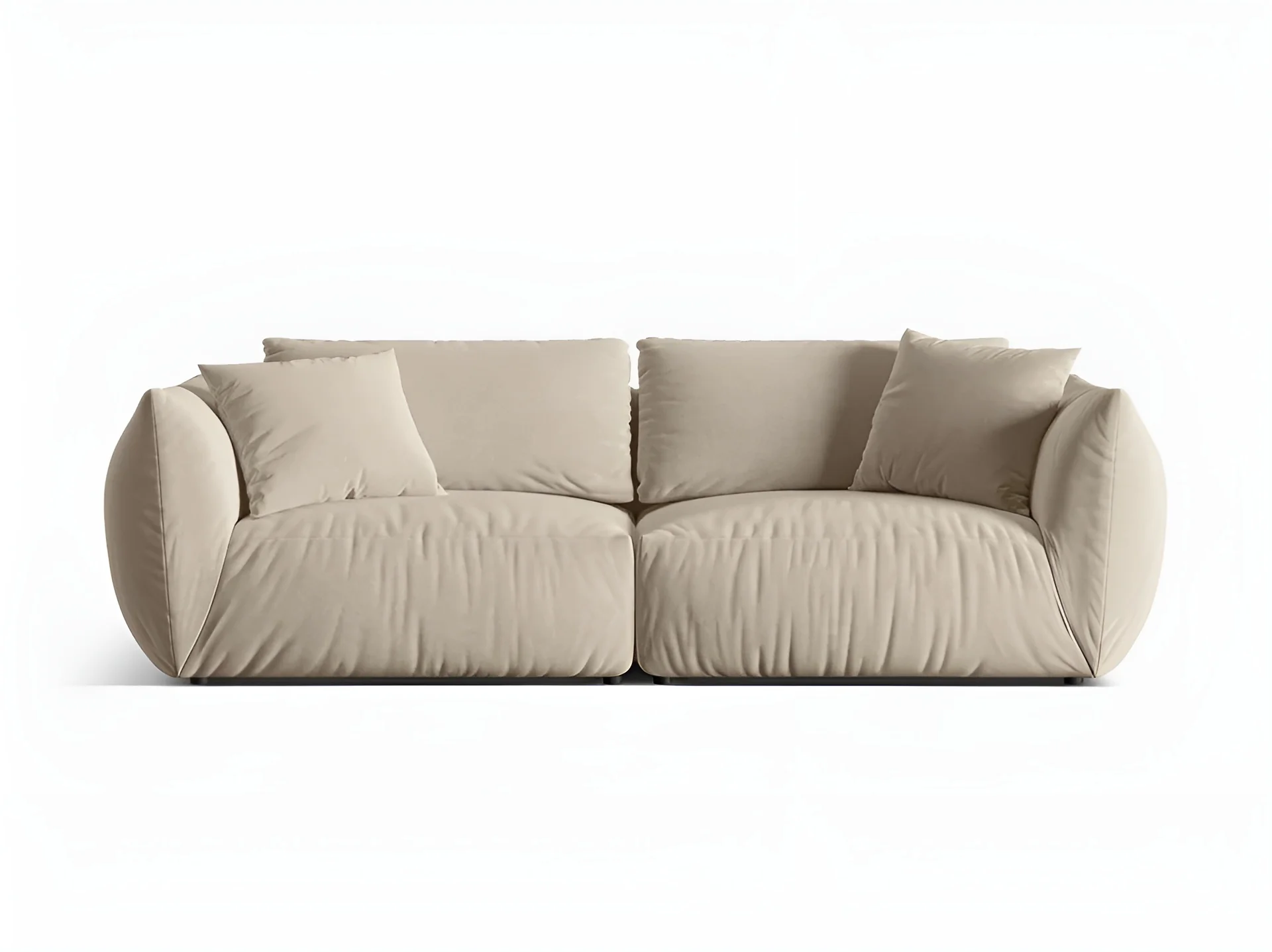 Sofa aksamitna 4-osobowa CHRIS ecru - Image 3