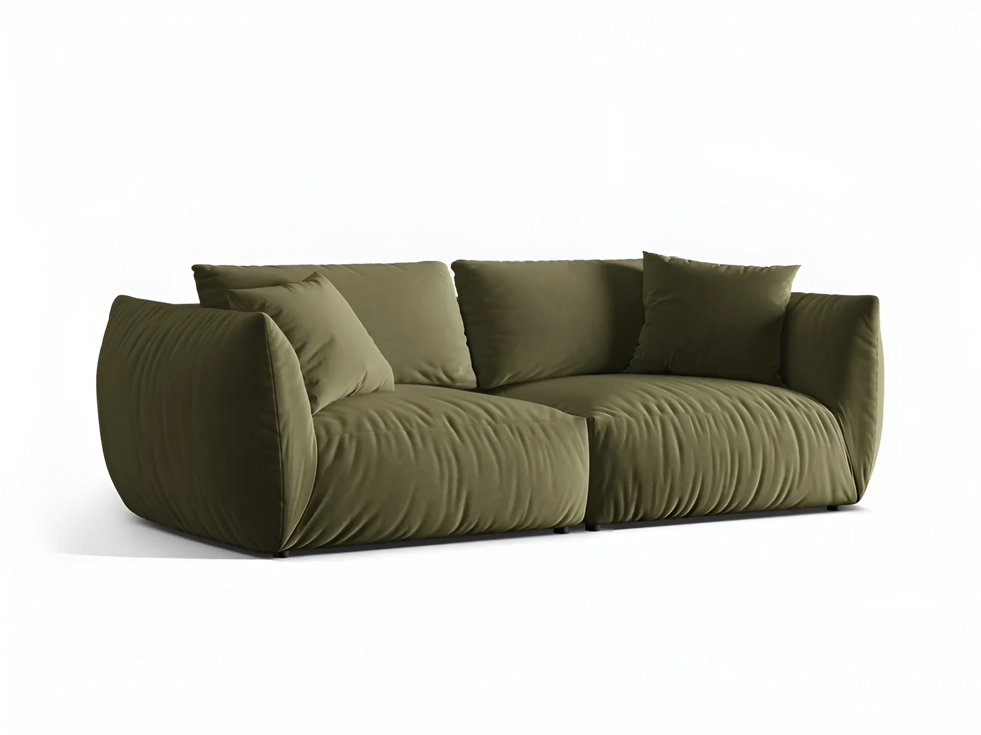 Sofa aksamitna 4-osobowa CHRIS jasnozielony - Image 5