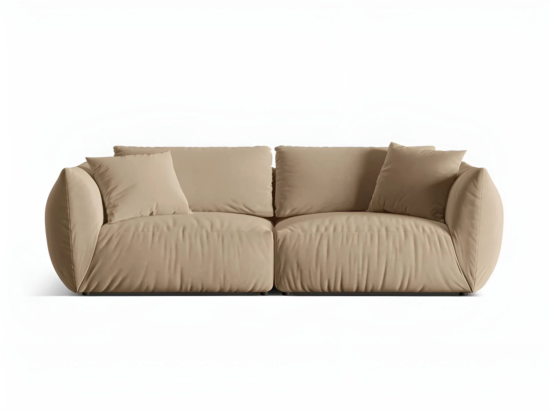 Sofa aksamitna 4-osobowa CHRIS piaskowy - Image 3
