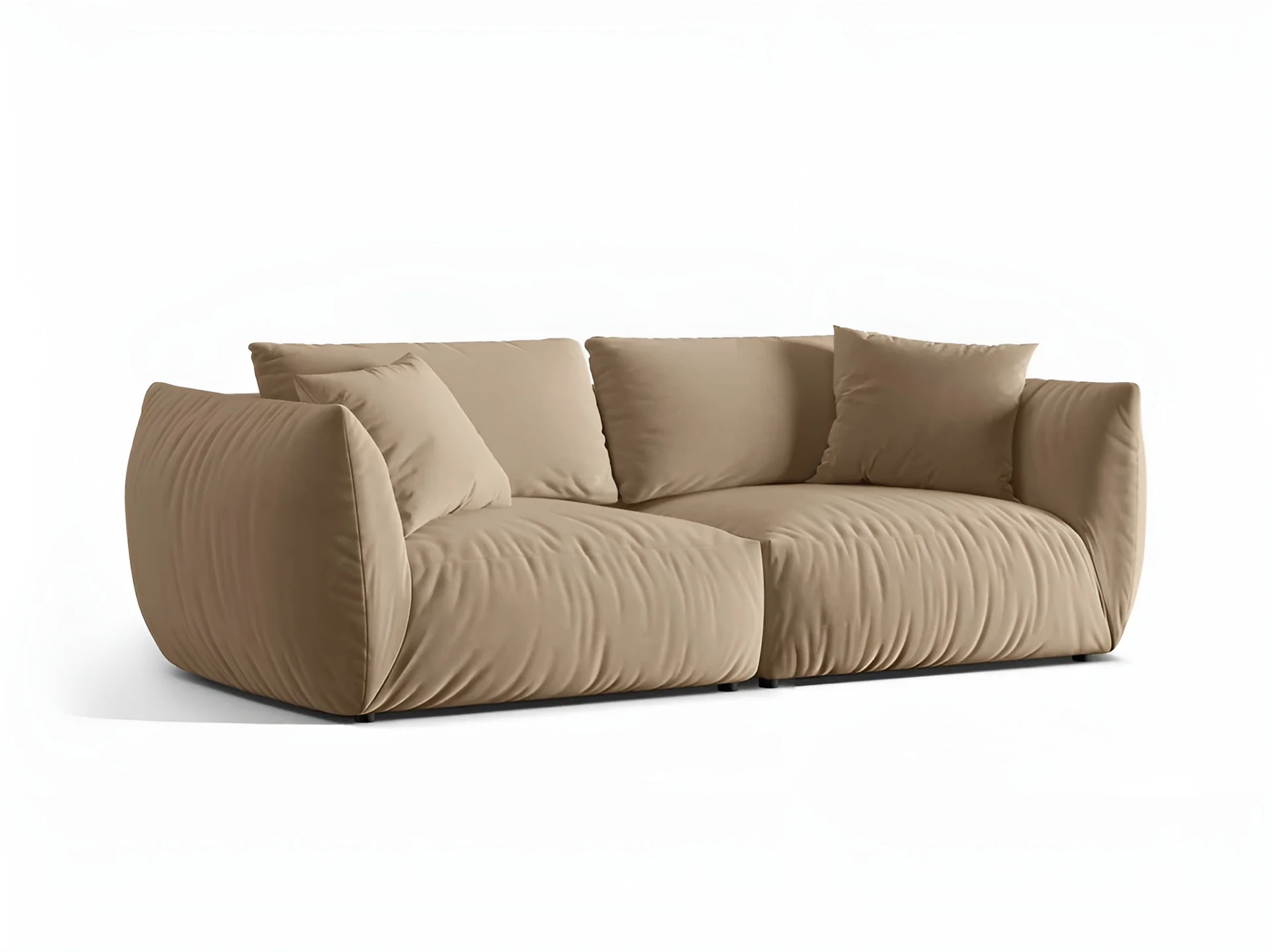 Sofa aksamitna 4-osobowa CHRIS piaskowy - Image 5