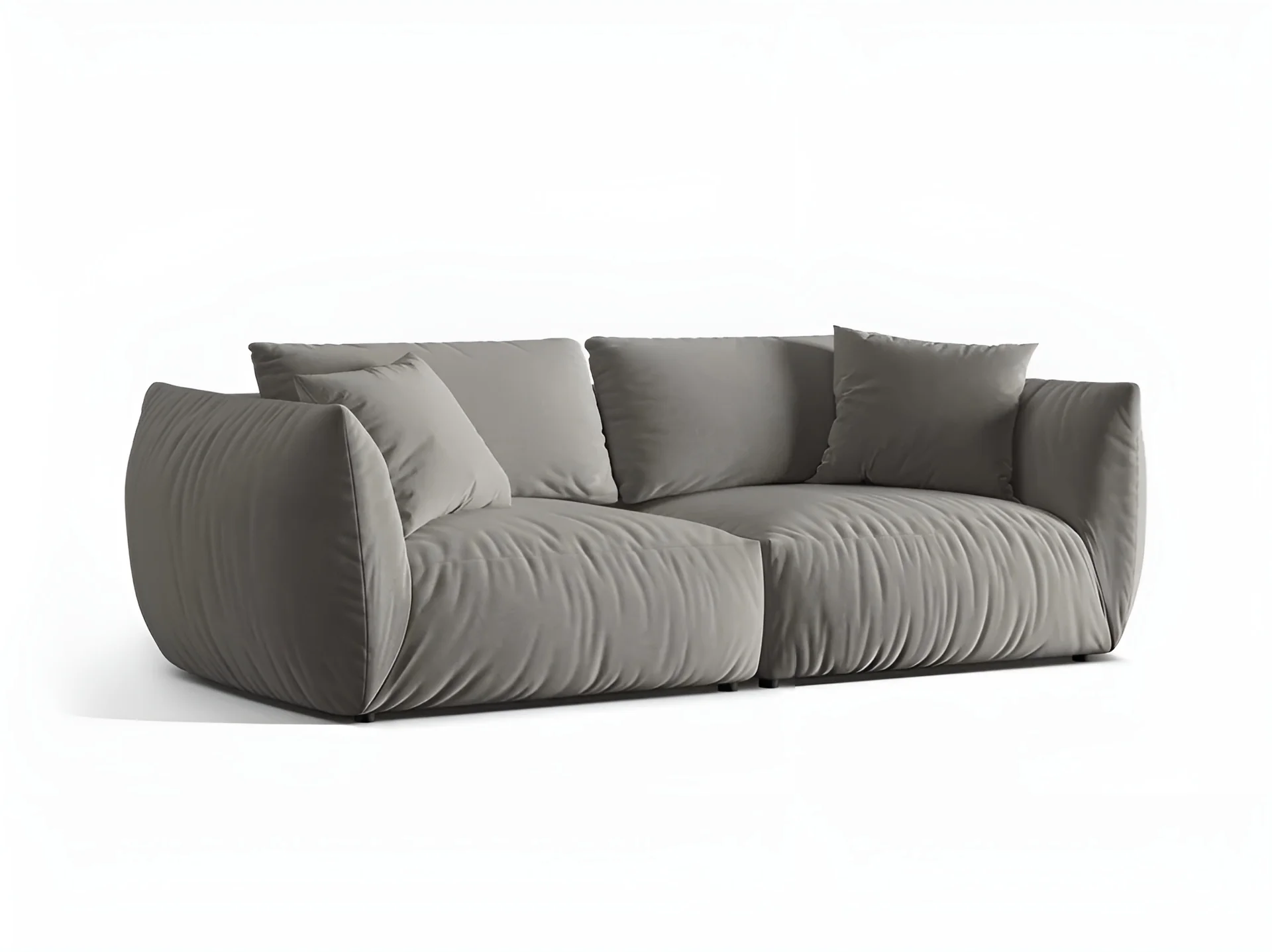 Sofa aksamitna 4-osobowa CHRIS szary - Image 3