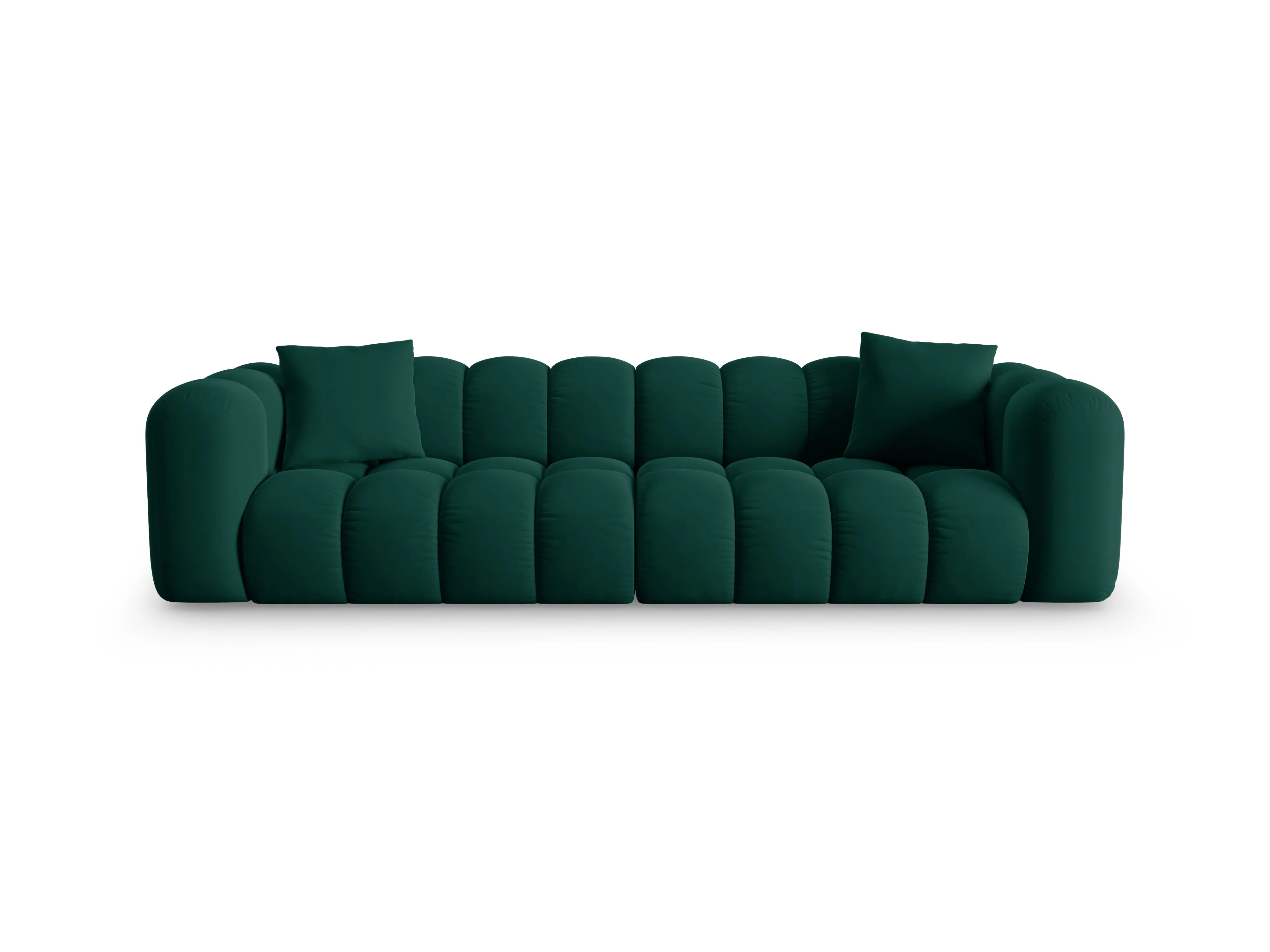 Sofa aksamitna 4-osobowa HALLEY butelkowa zieleń - Image 3