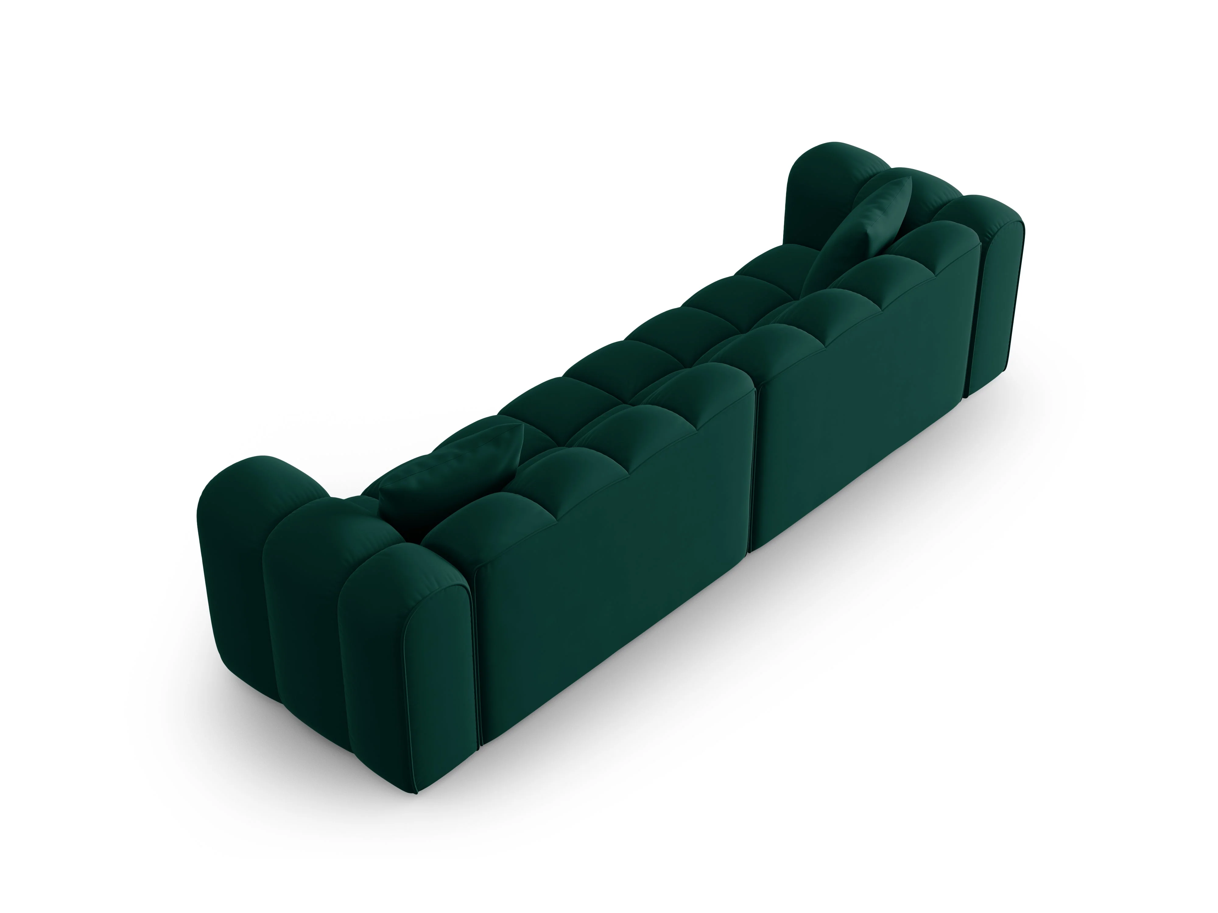 Sofa aksamitna 4-osobowa HALLEY butelkowa zieleń - Image 4