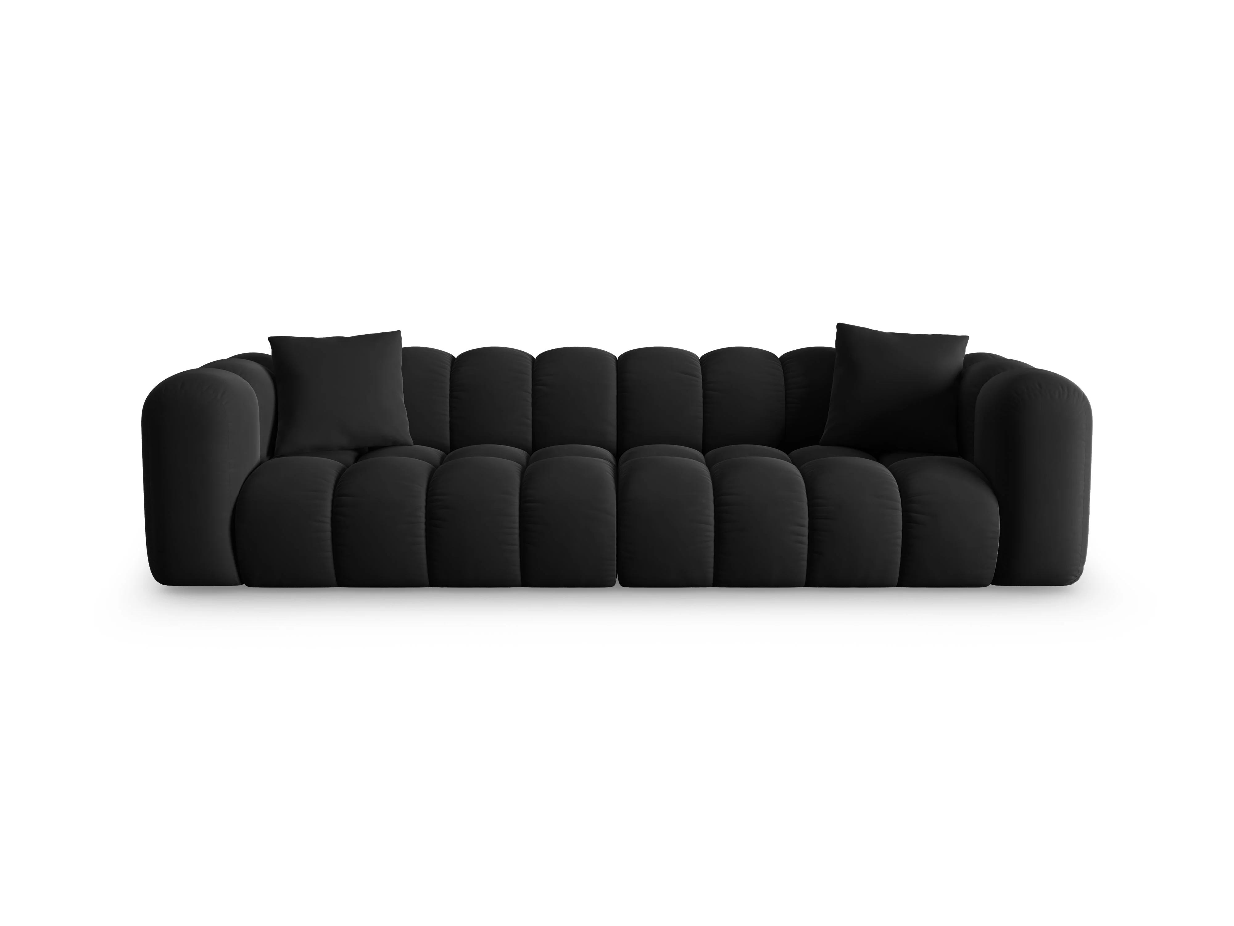 Sofa aksamitna 4-osobowa HALLEY czarny - Image 3