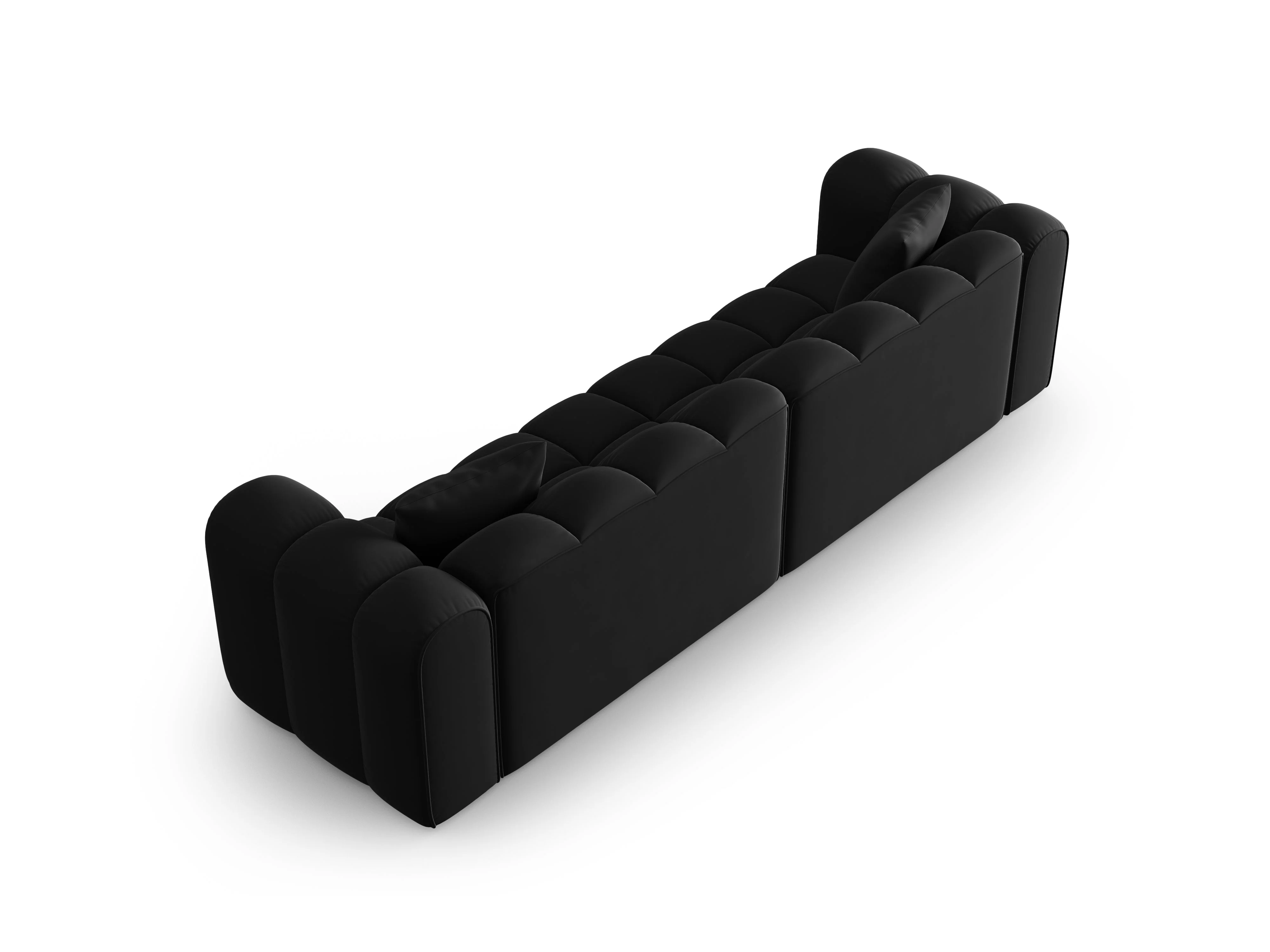 Sofa aksamitna 4-osobowa HALLEY czarny - Image 4