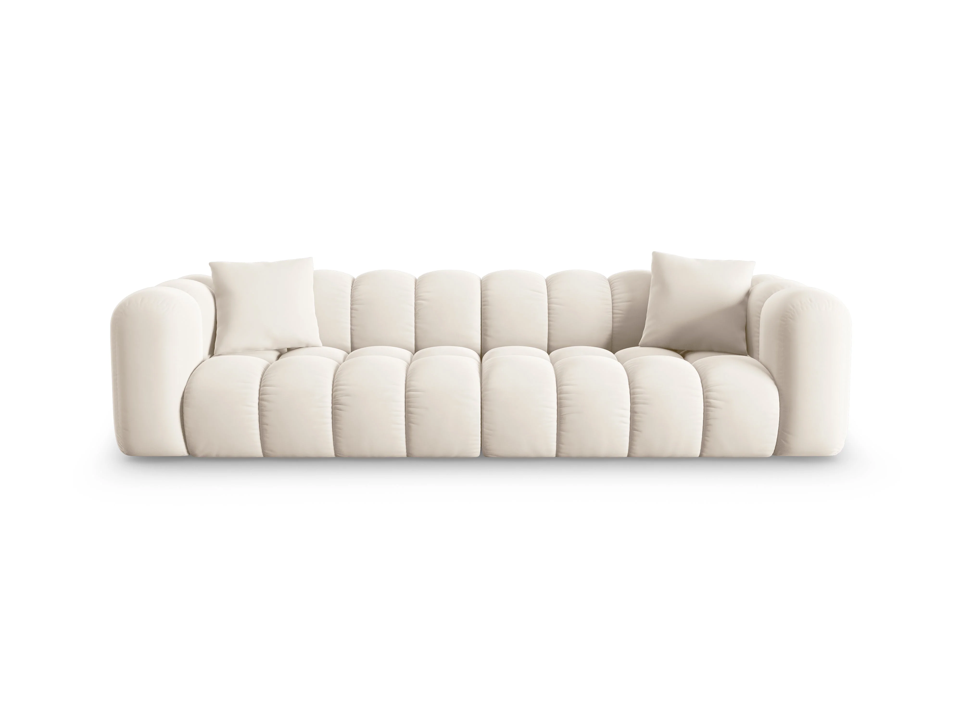 Sofa aksamitna 4-osobowa HALLEY jasnobeżowy - Image 3