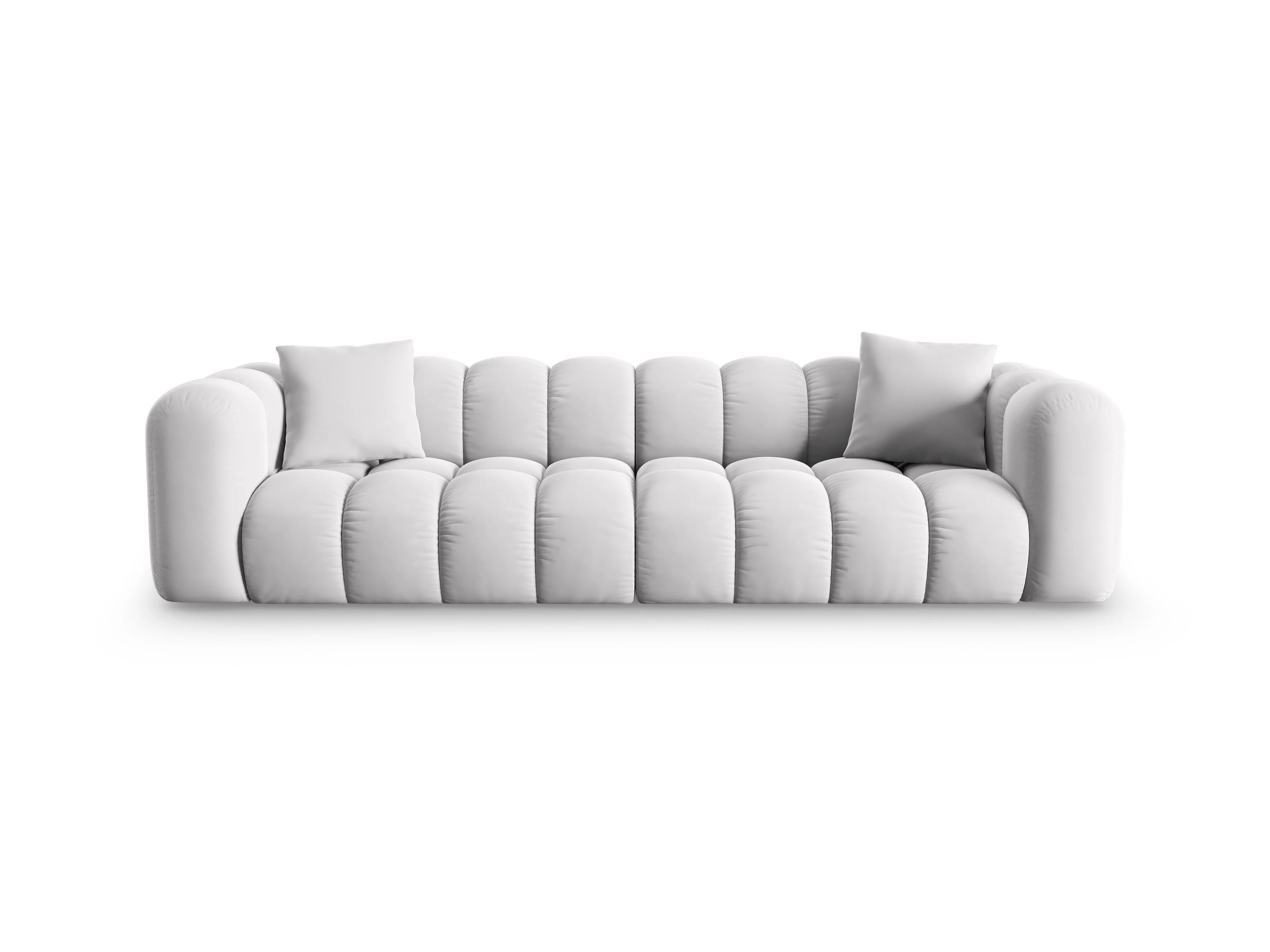 Sofa aksamitna 4-osobowa HALLEY srebrny - Image 3