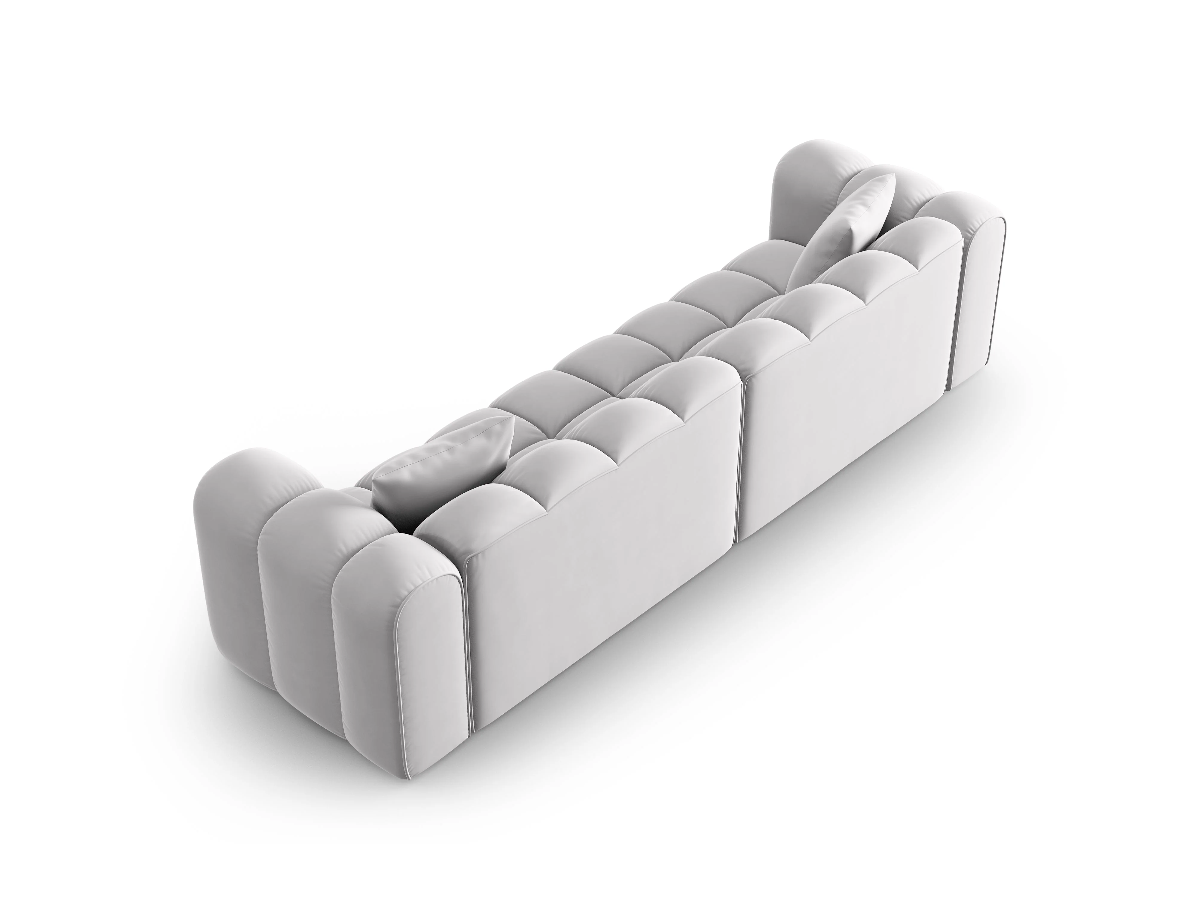 Sofa aksamitna 4-osobowa HALLEY srebrny - Image 4