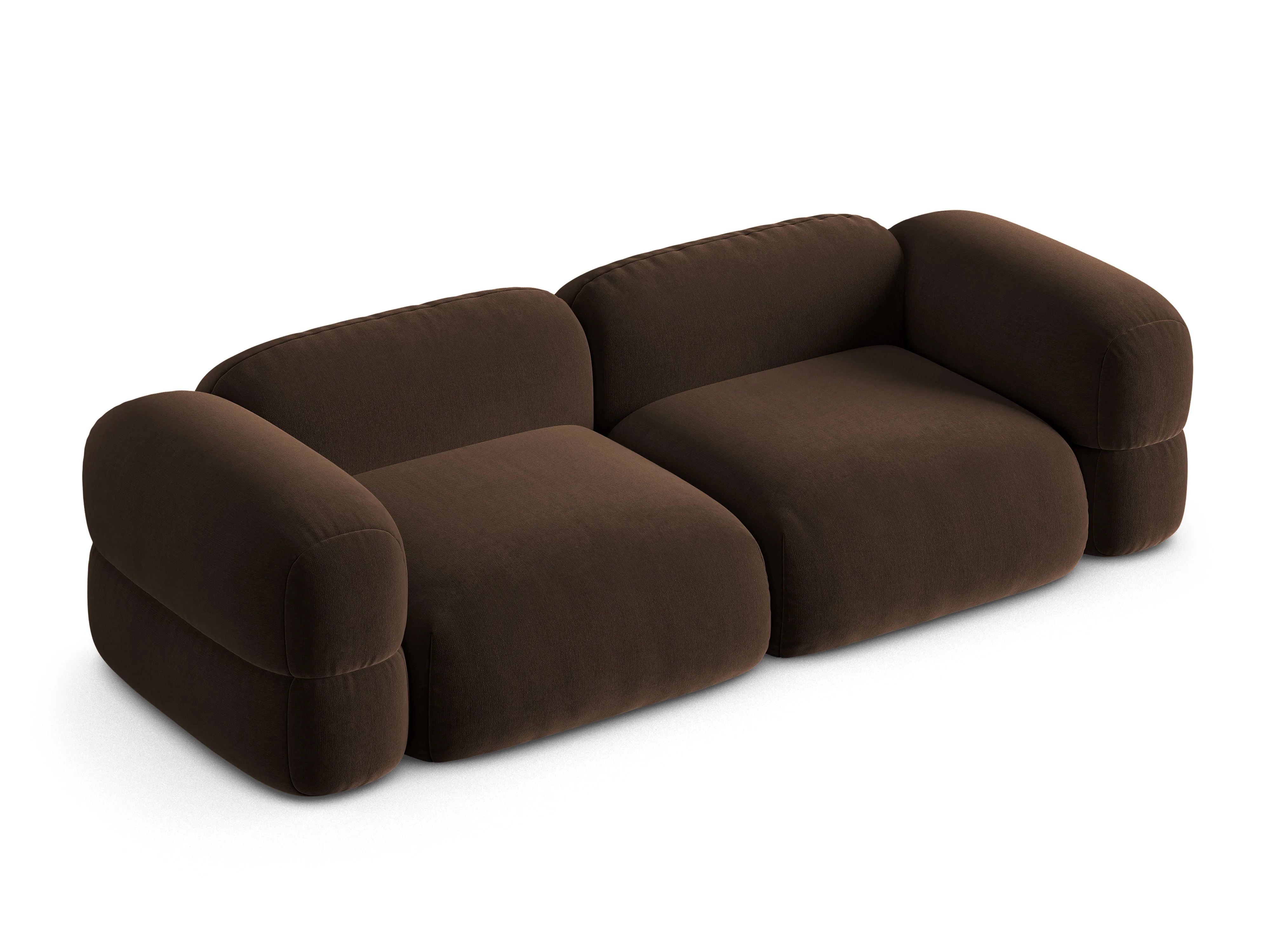 Sofa aksamitna 4-osobowa ROGER czekoladowy - Image 4