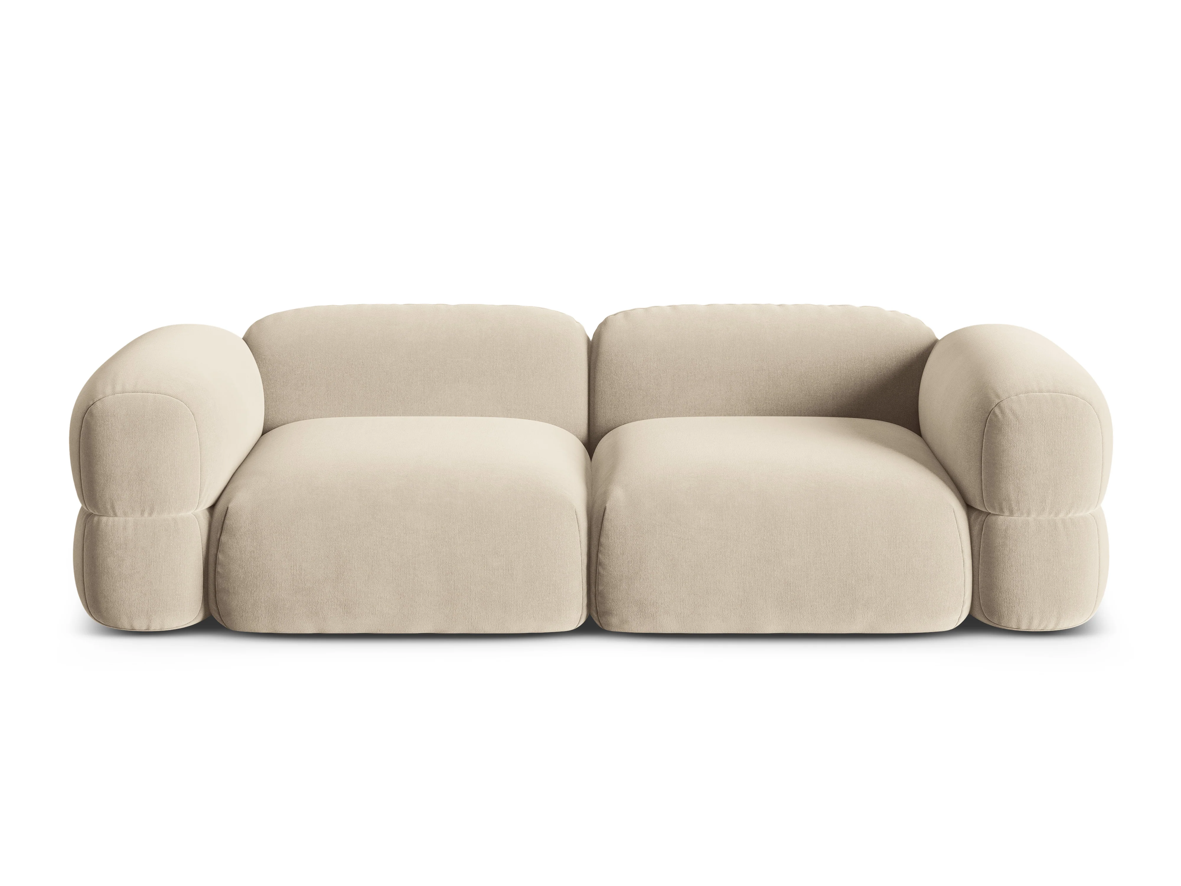 Sofa aksamitna 4-osobowa ROGER jasnobeżowy - Image 3