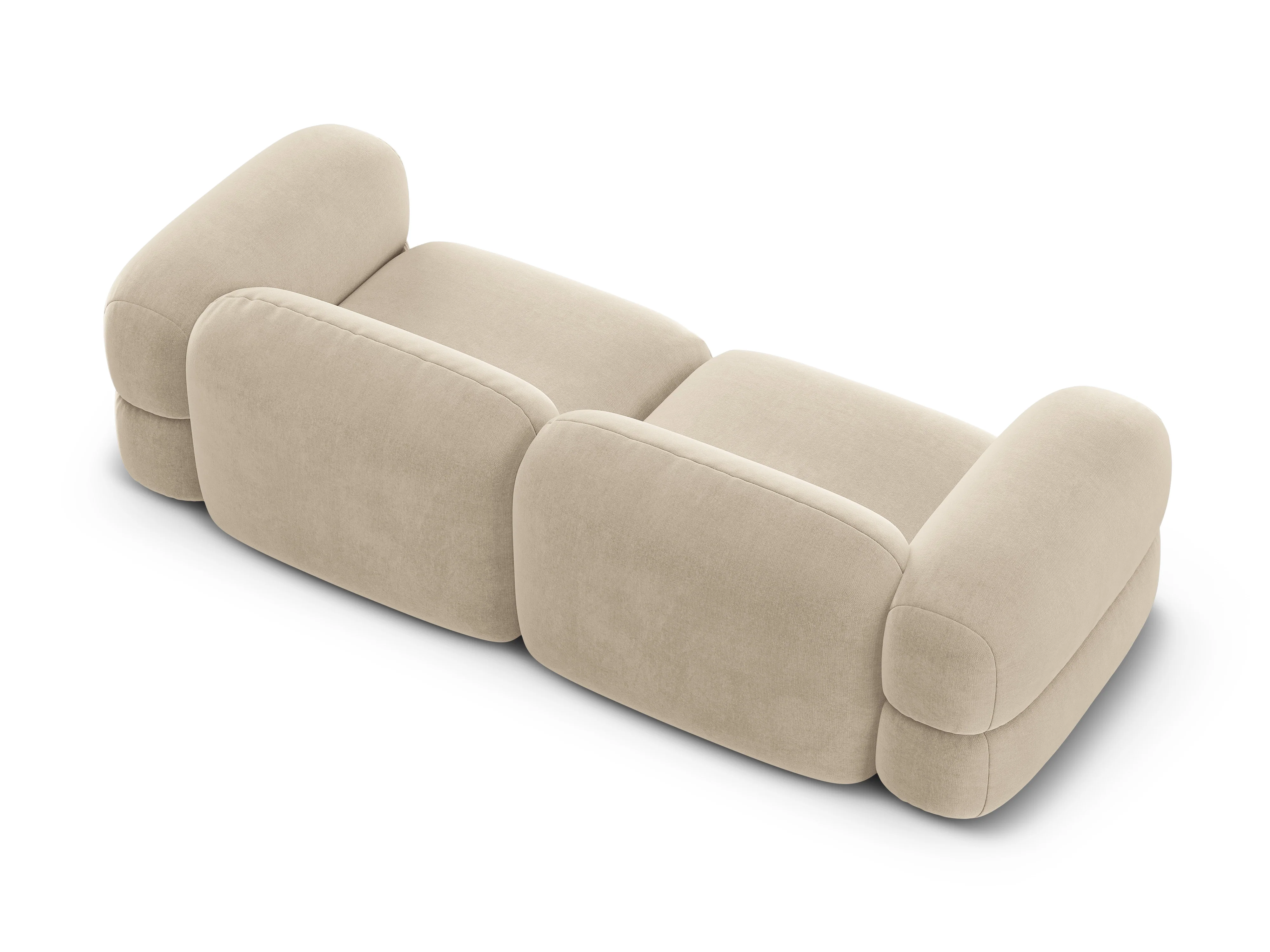 Sofa aksamitna 4-osobowa ROGER jasnobeżowy - Image 5