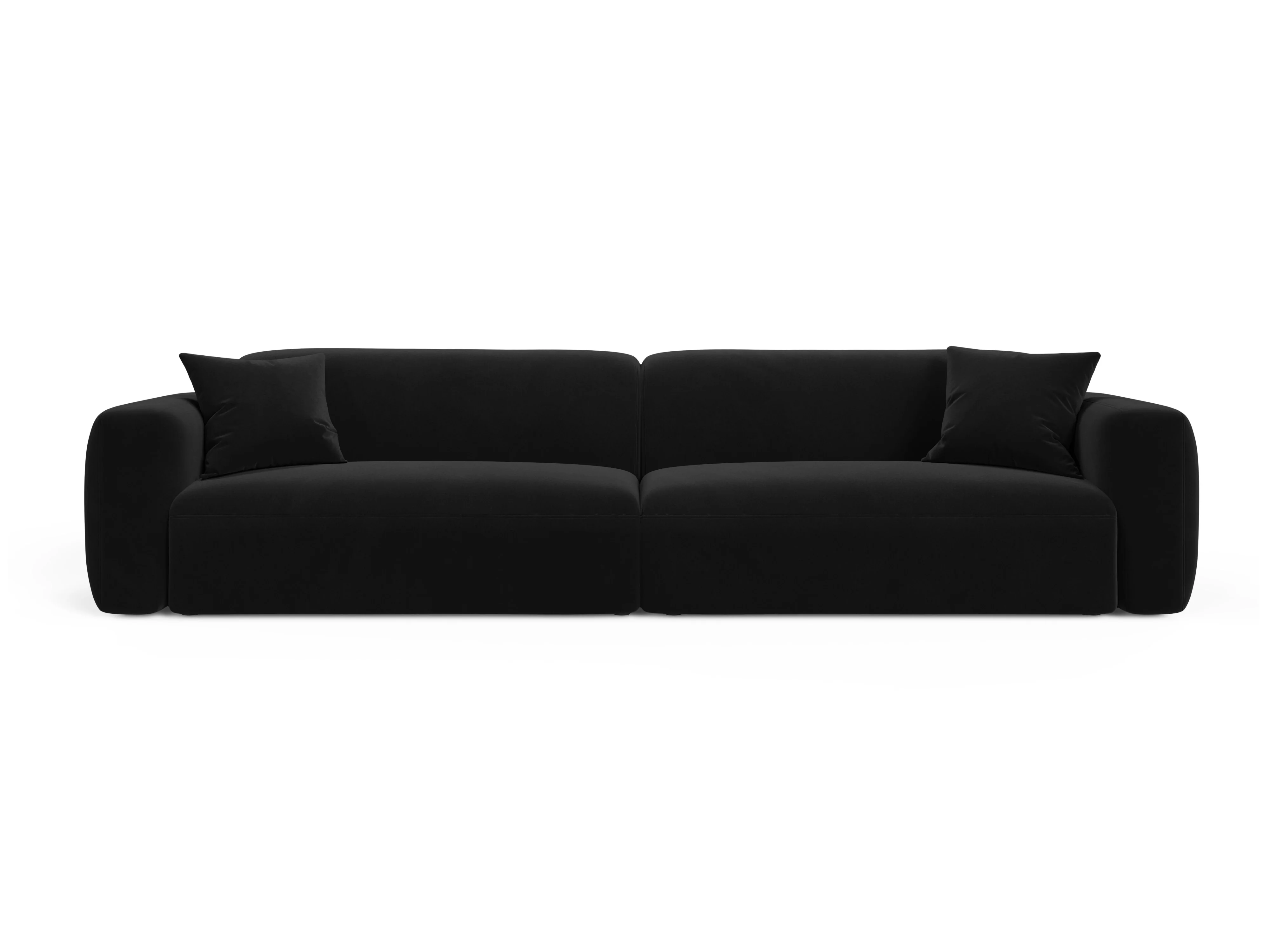 Sofa aksamitna 4-osobowa STRINO czarny - Image 2