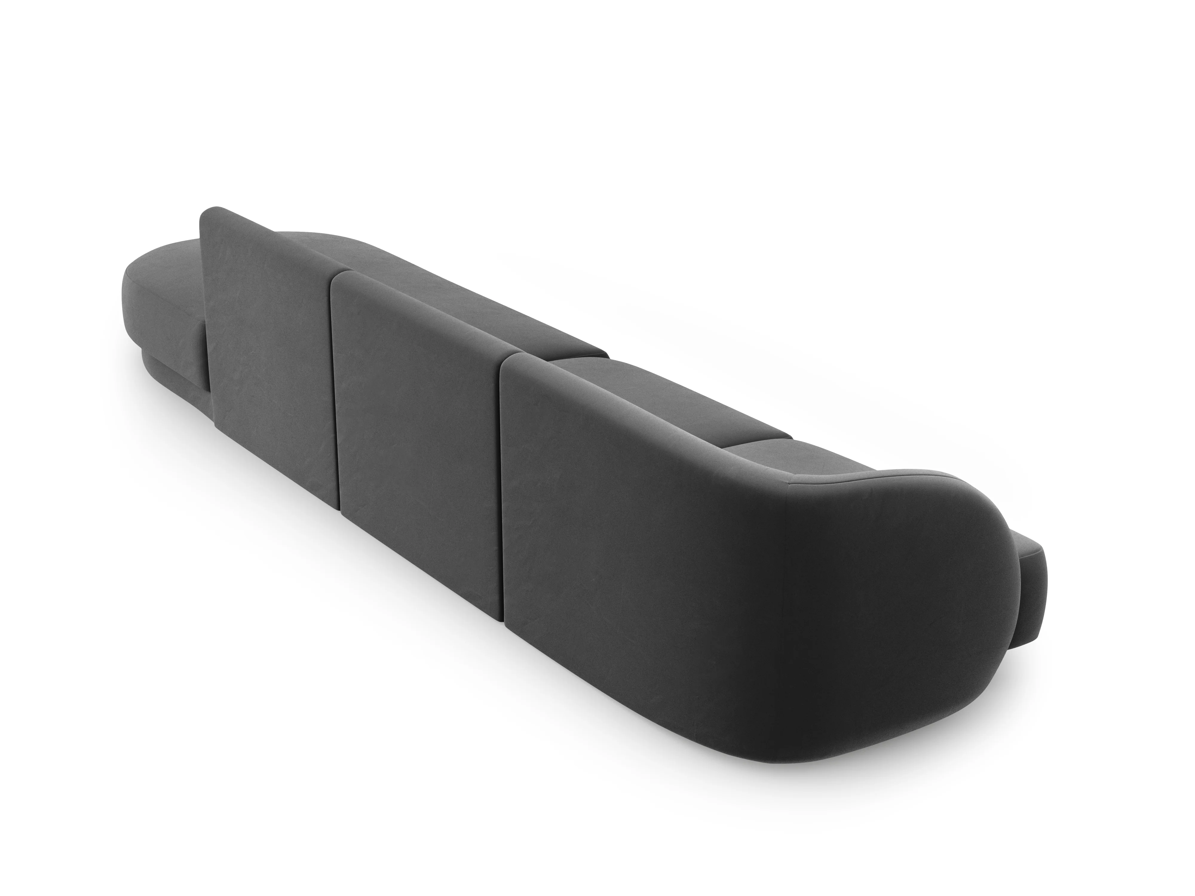 Sofa aksamitna prawostronna 4-osobowa otwarta MILEY ciemnoszary - Image 3