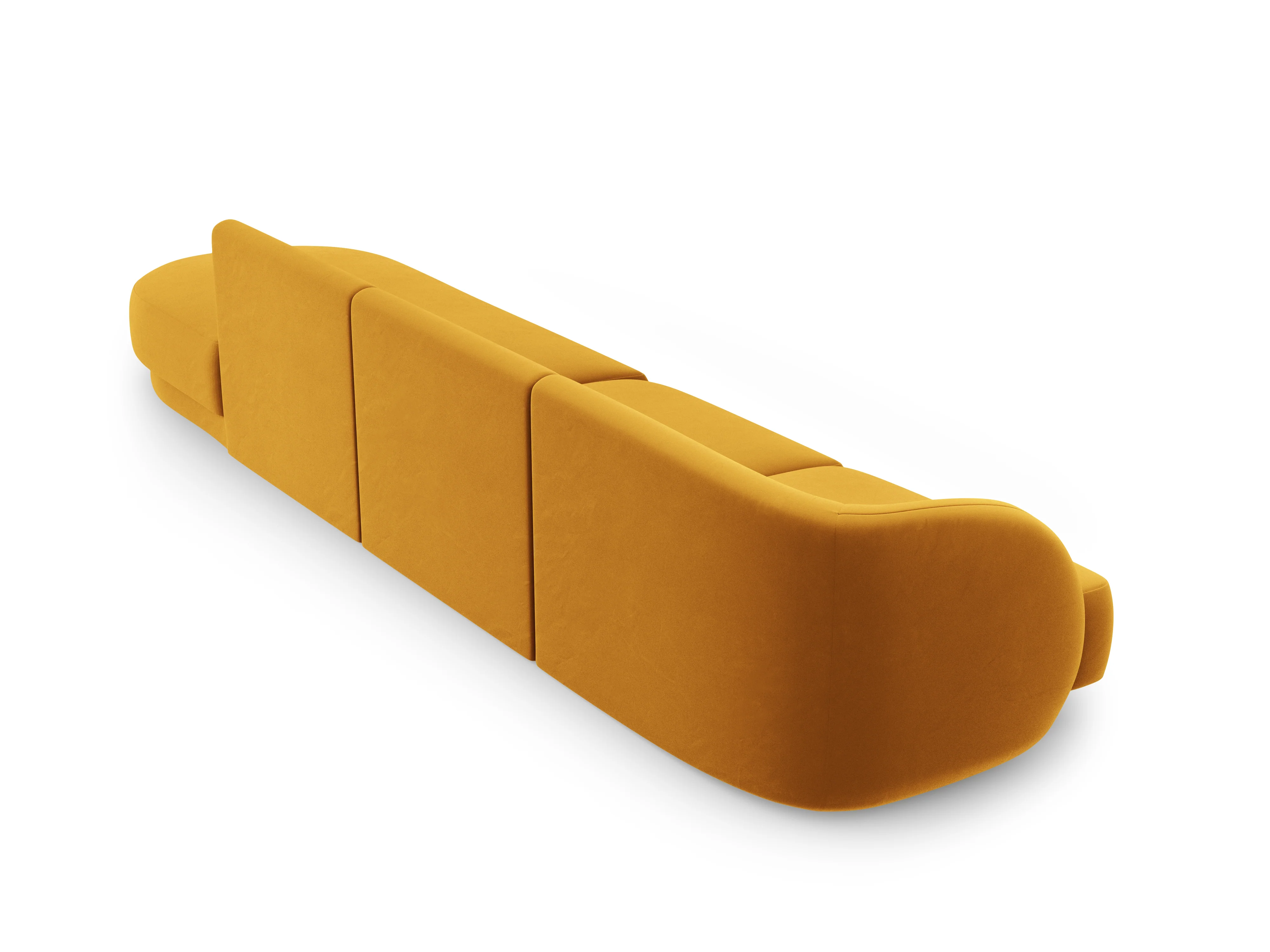 Sofa aksamitna prawostronna 4-osobowa otwarta MILEY żółty - Image 3