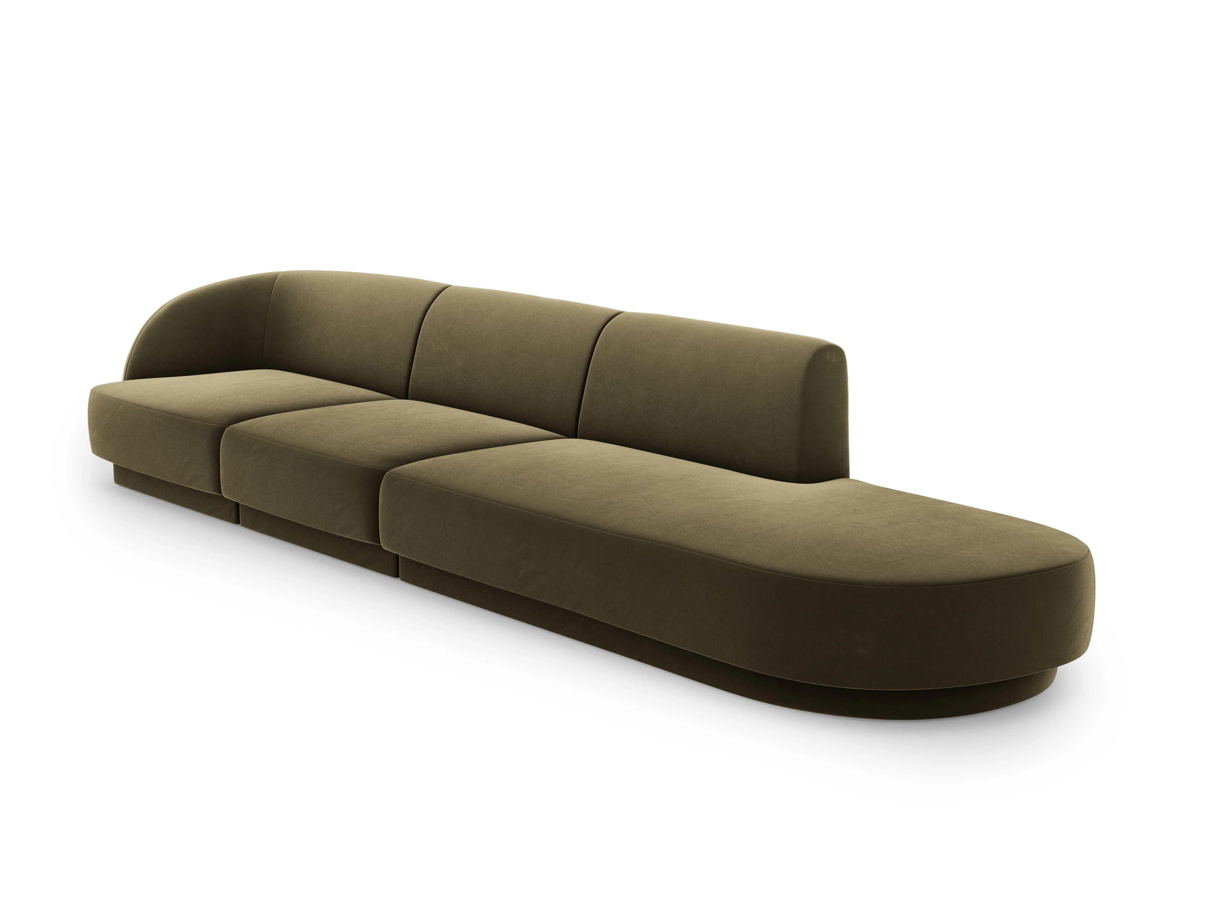 Sofa aksamitna prawostronna 4-osobowa otwarta MILEY zielony - Image 2